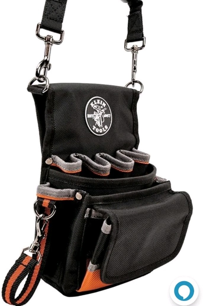 Heavy Duty 9 Pocket Tool Pouch with Electrical Tape Thong Klein Tradesman Pro