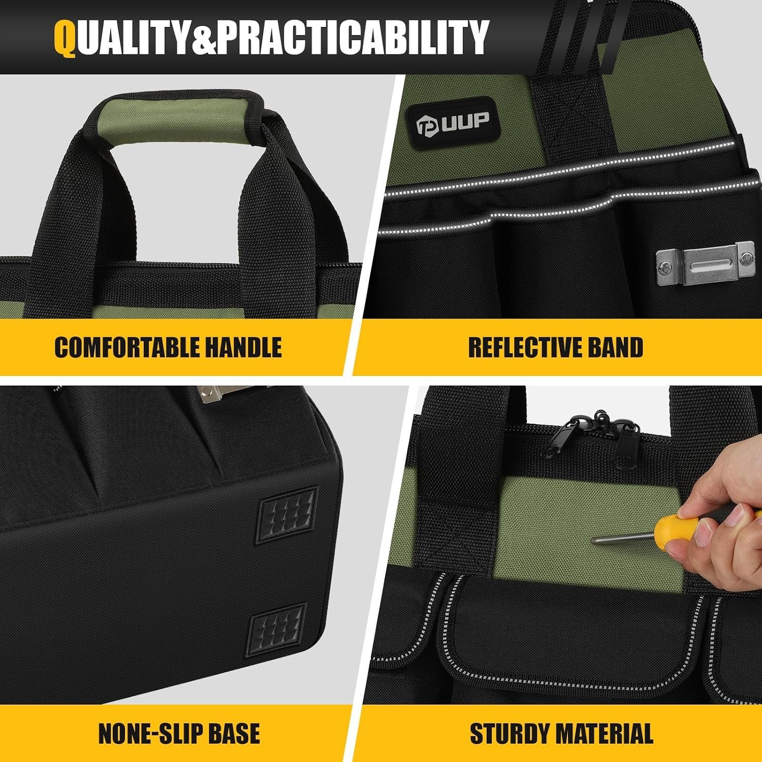 Heavy Duty 16-Pocket Tool Bag Organizer