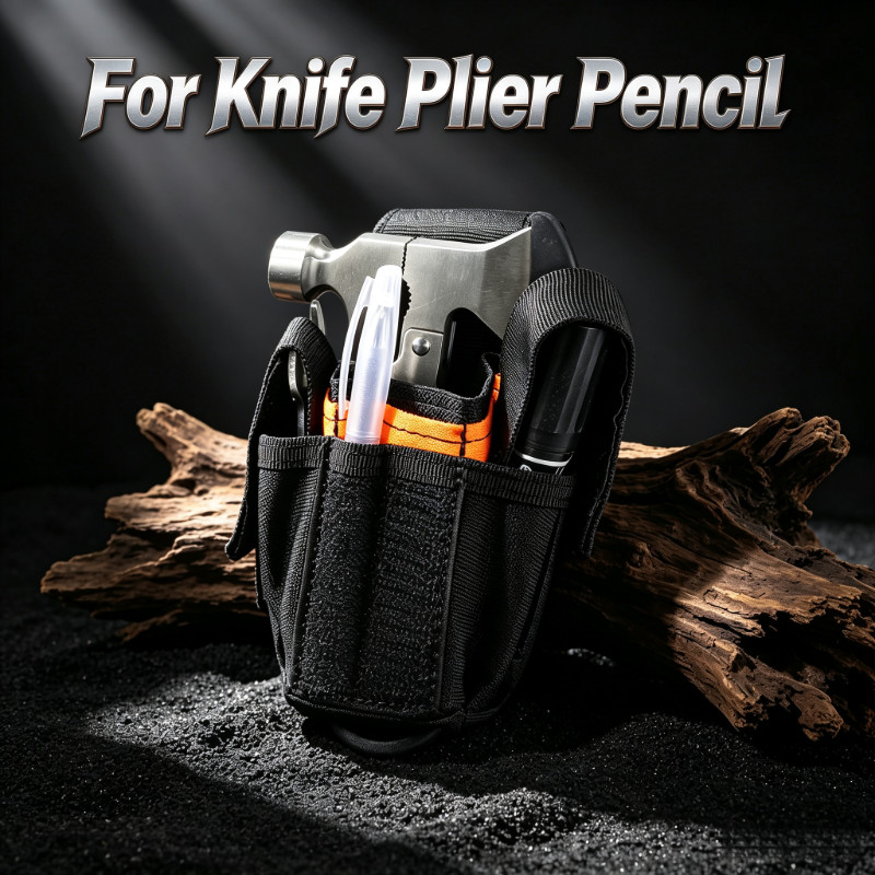 Tactical Tools Storage Molle Utility Bag with Cover Lid Holds Knives Pliers Pens