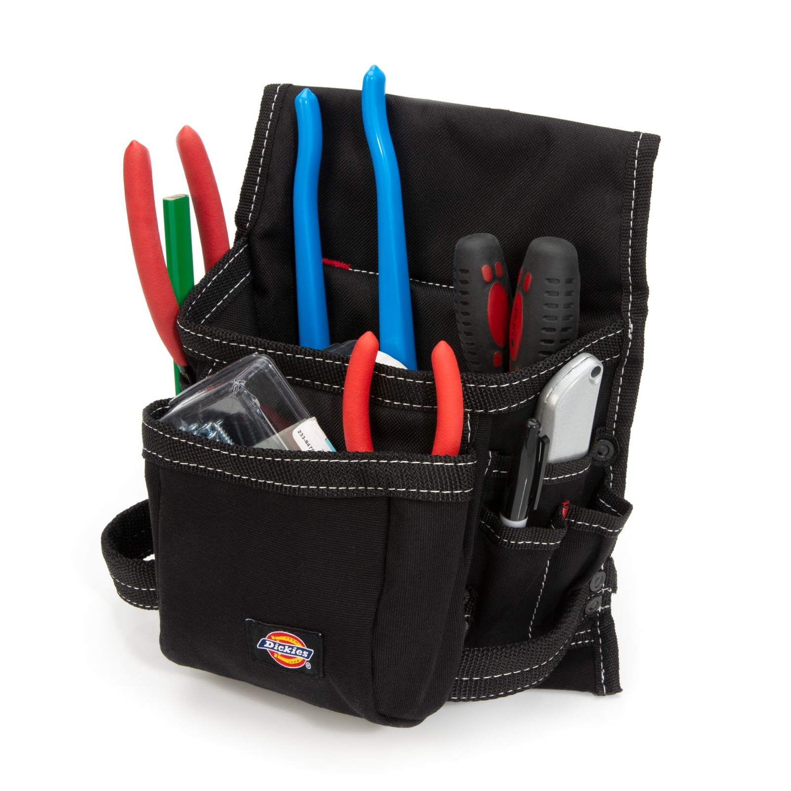 Construction Tool Belt Pouch 8 Pocket Utility Black Dickies 57075
