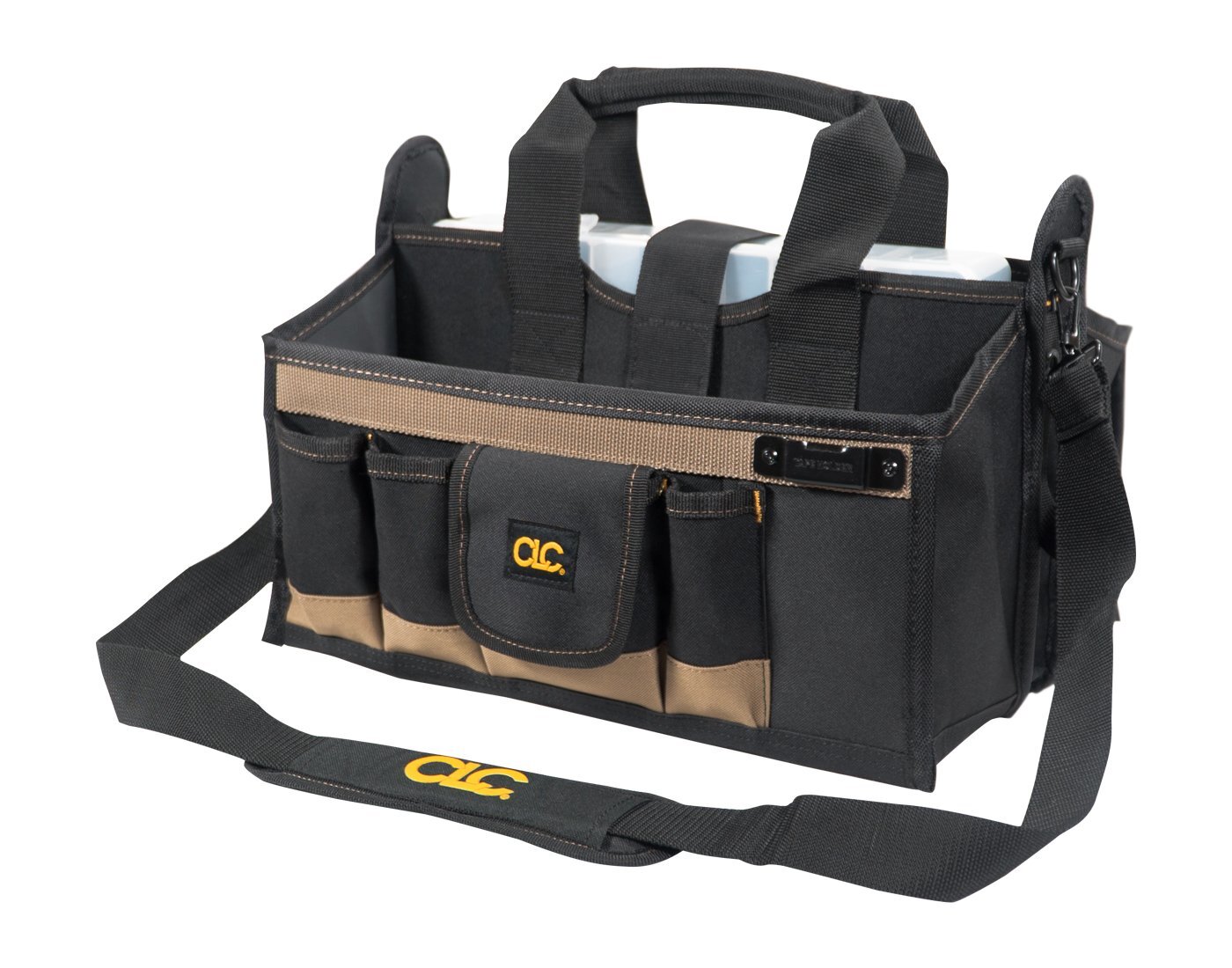 Heavy Duty Portable Tool Bag with 16 Pockets and Plastic Parts Tray 13×9