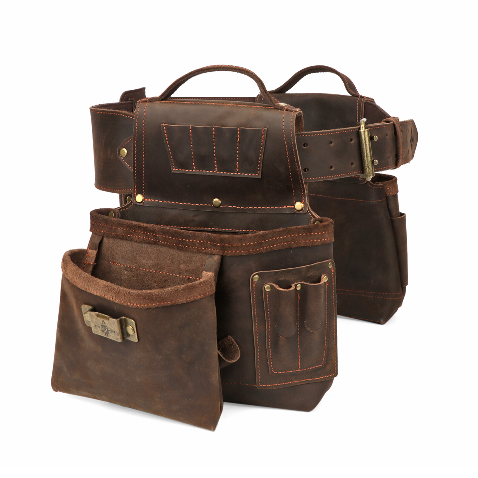 Tourbon Leather Tool Belt/Pouch/Bag/Holder Workshop Carpenter Framer Rig Pockets