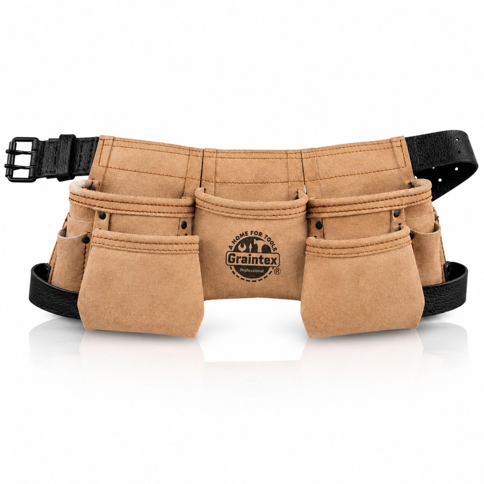 DS2243 :: 9 Pocket Children Tool Belt Beige Color Suede Leather, Real Tool Be…