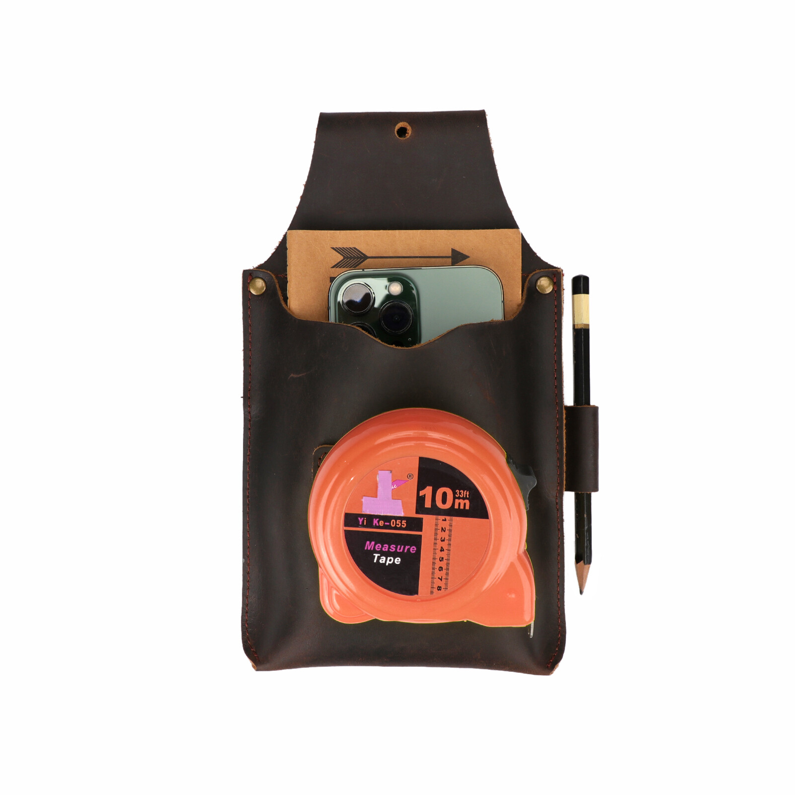 TOURBON Leather Tool Belt Pouch Tape measure Holder Workshop Tools Carrier in US
