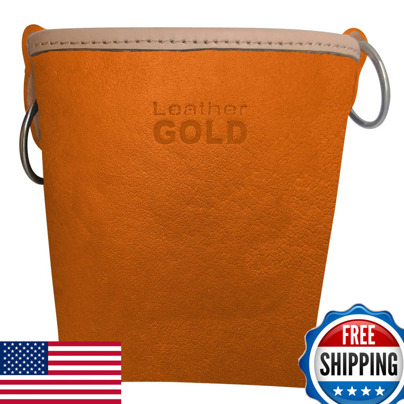 Leather Gold 3875-Orn Bolt Bag 2 Spud Wrench Holders Wide Mouth Ironworker Bolt