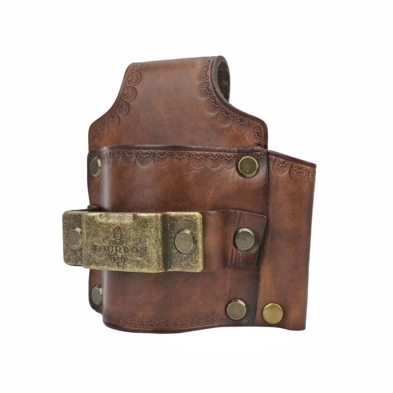 Leather 3-in-1 Tools Belt Carry Pouch Hammer Holster Tape Measure Holder-TOURBON