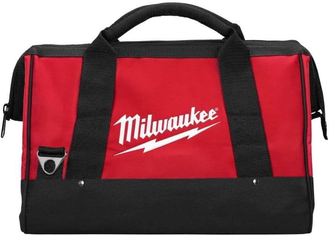 17 Inch Heavy Duty Canvas Tool Bag with 6 Interior Pockets, Reinforced Bottom, a