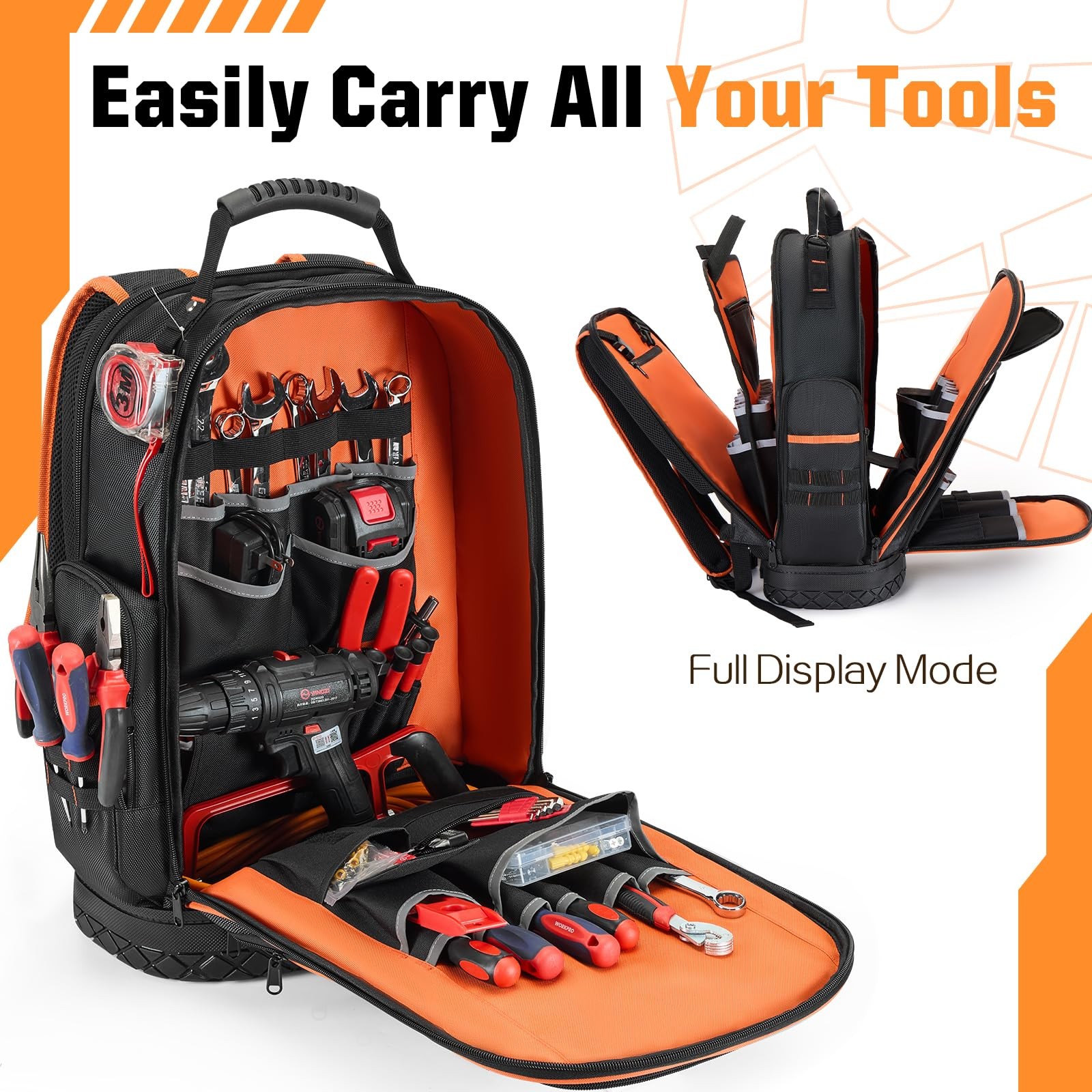 Golkcurx Tool Backpack, Heavy-Duty 1680D Carrier black