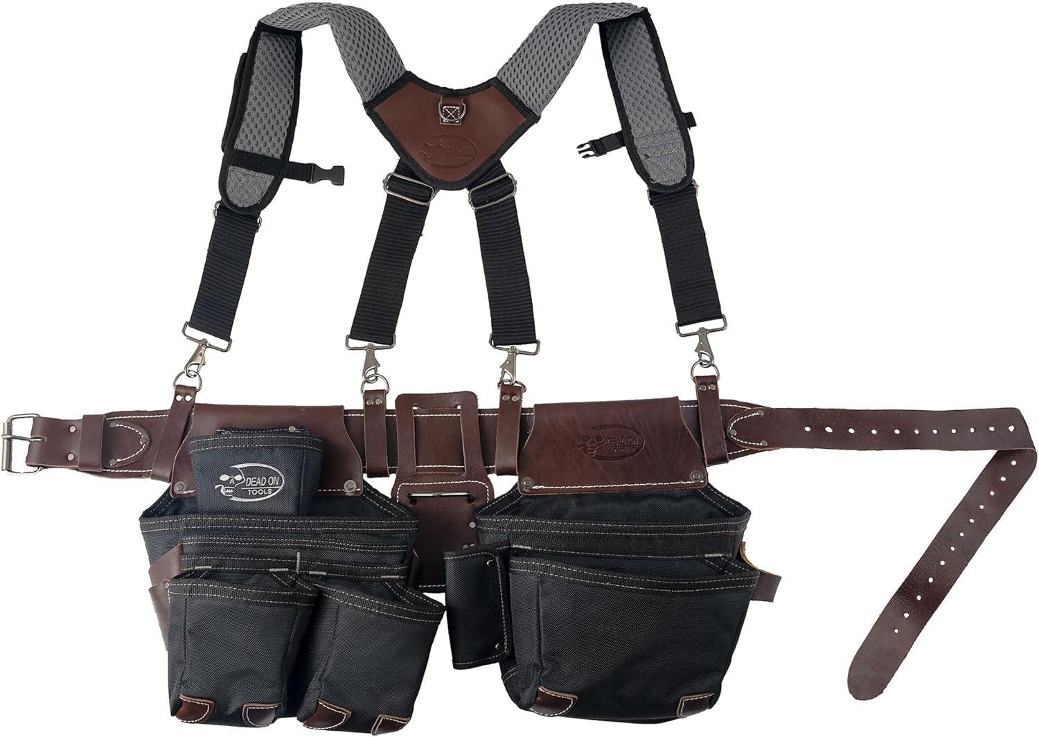 DO-HSR Black Leather Hybrid Tool Belt with Comfort Suspender System