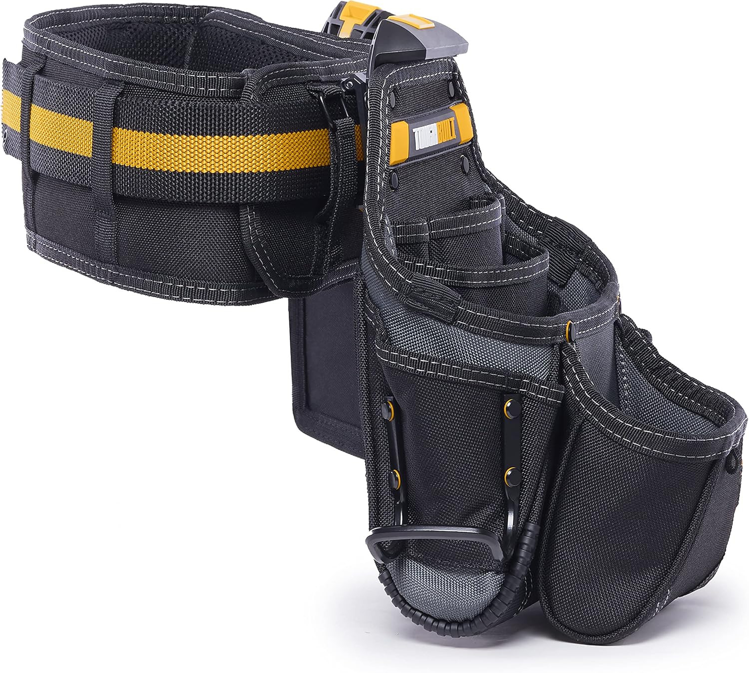 Cliptech – 3-Piece Handyman Tool Belt Set, TB-CT-111-CP | 2 Tool Pouches, Padded