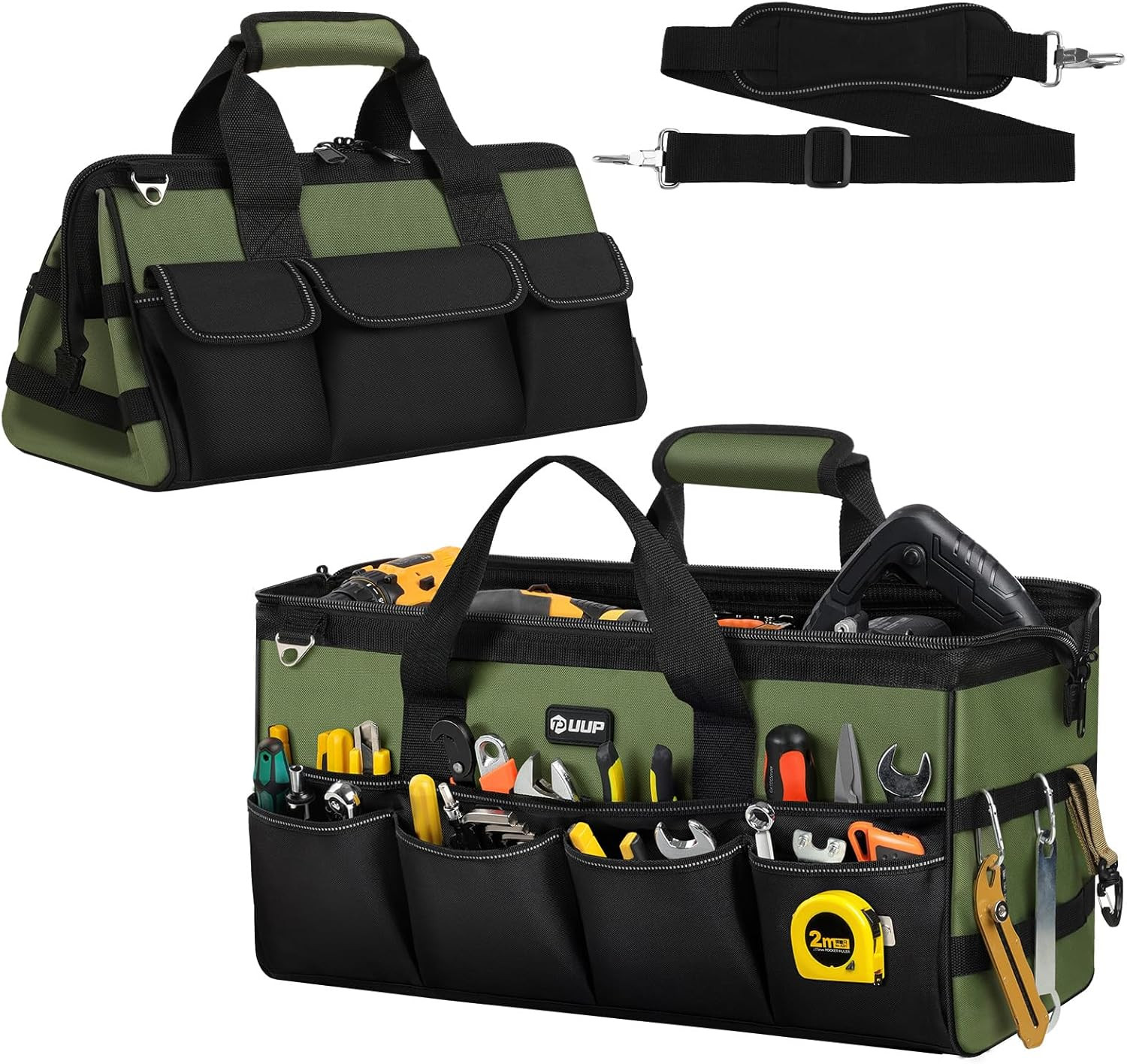 Heavy Duty Tool Bag 20-Inch, Extra Large 16-Pocket Portable Empty Tool Box Organ