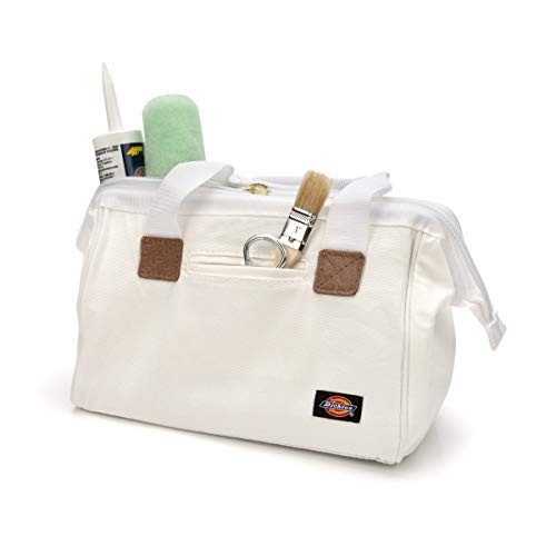 12-Inch Durable Canvas Work Bag for Painters, Carpenters, and Builders, White