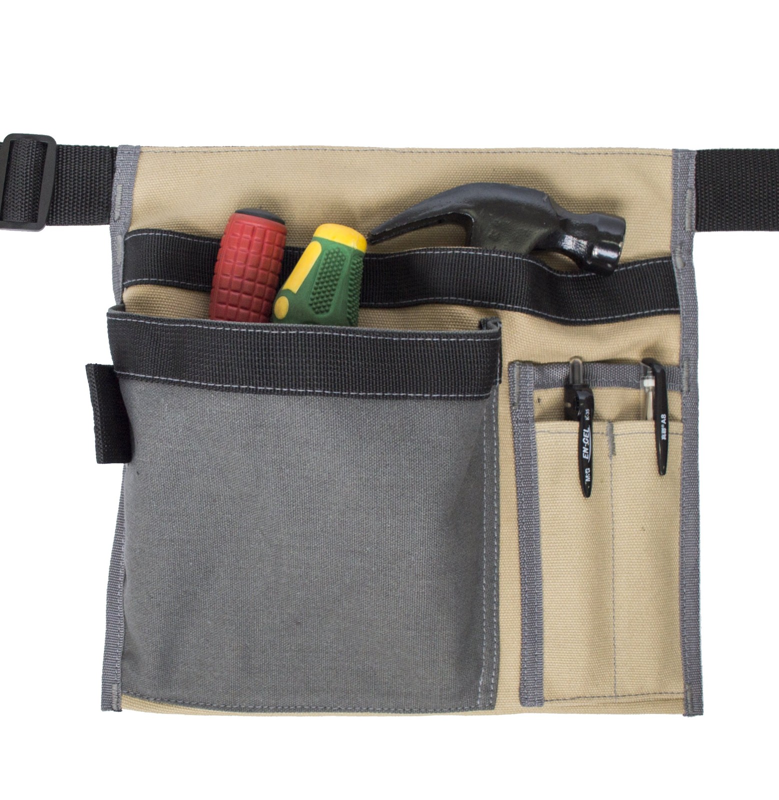 Tool Pouch MDSTOP Single Side Apron with 5 Pockets and 1 10″ x 11″, Khaki