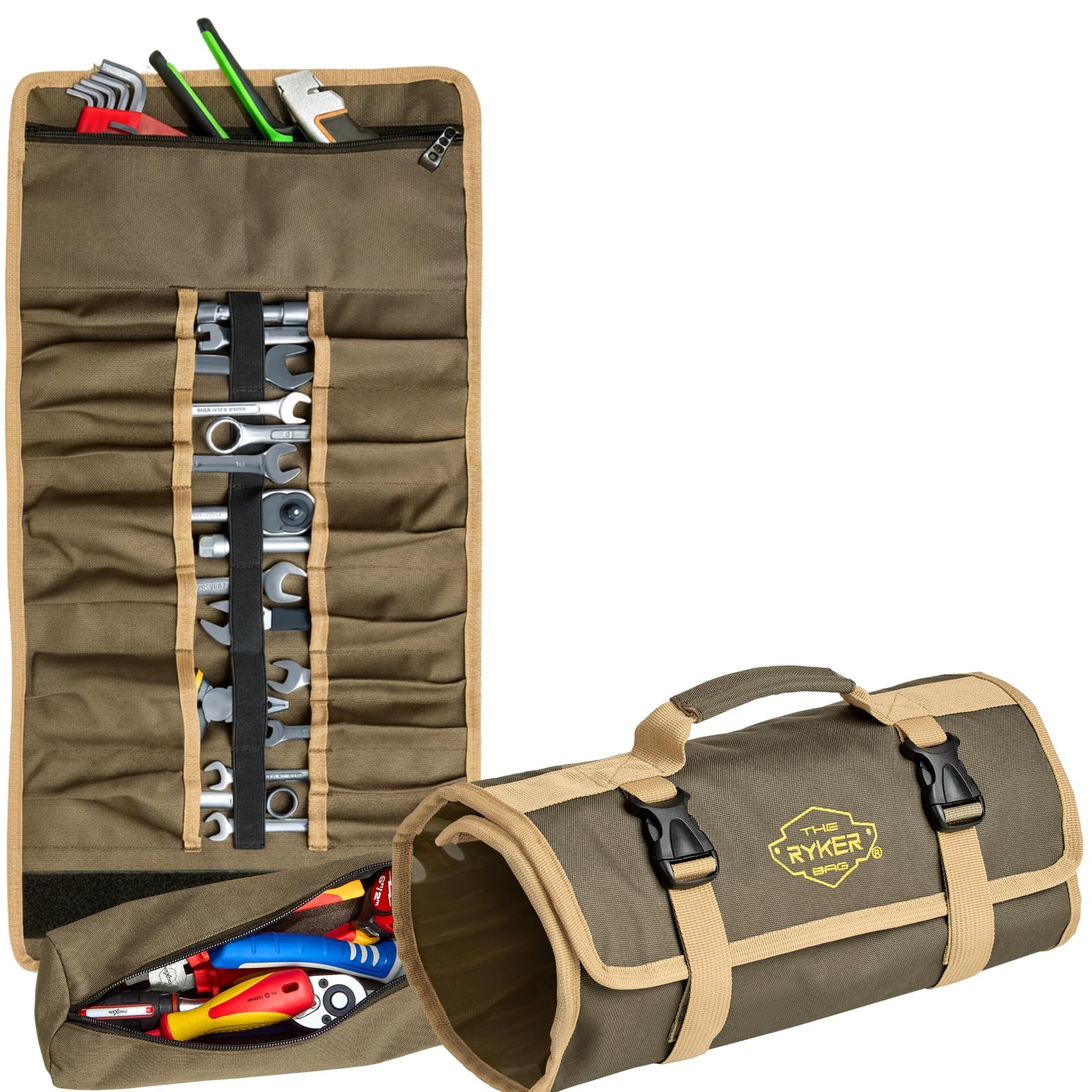The Ryker Bag Simple Tool Roll Heavy-Duty Canvas Tool Organizer, Tool Roll Or…