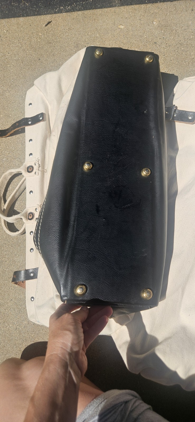 Vtg, Set/2 Huge Canvas LINEMAN UTILITY RIVETED TOOL BAGS, A TRUE FIND,Boat Totes