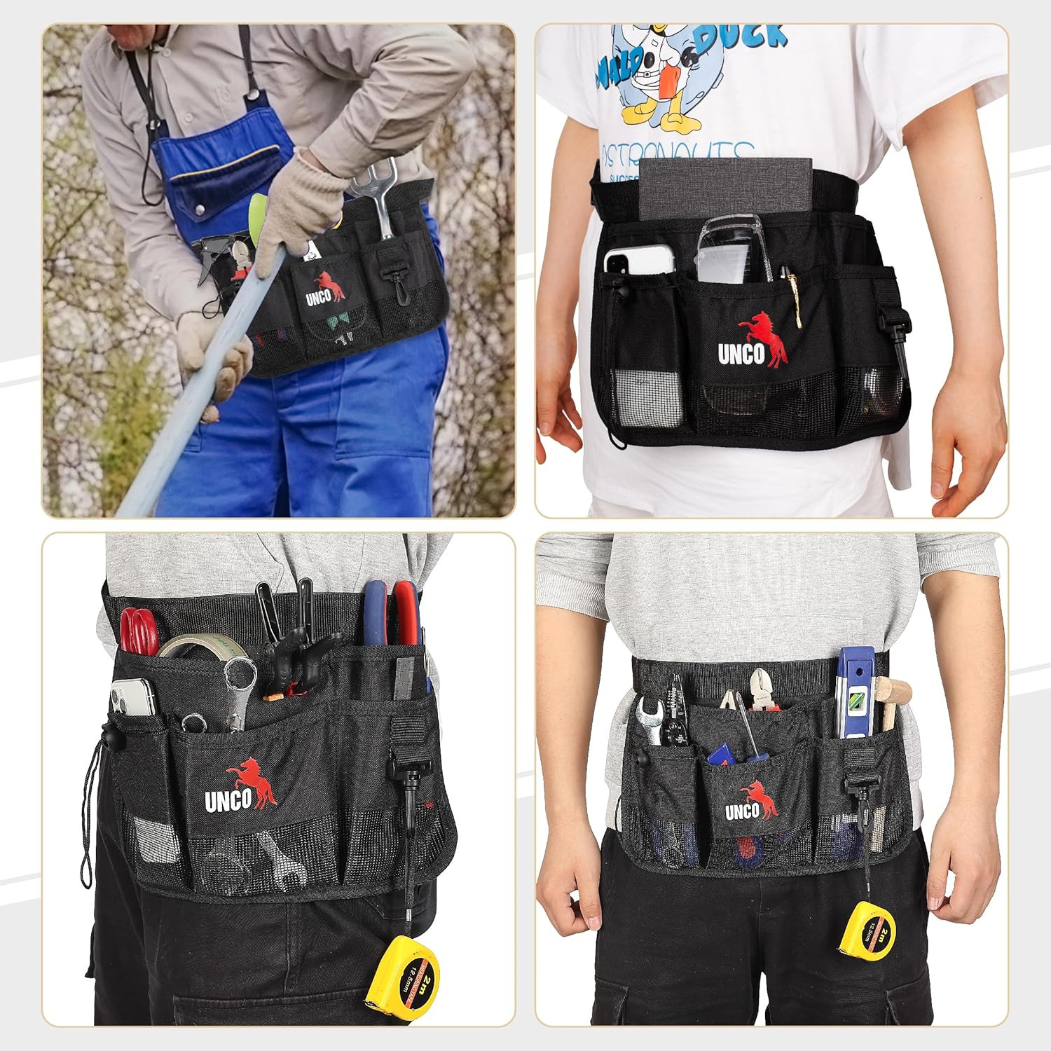 – Gardening Belt, Garden Tool Belts for Men, Waist Apron with Pockets, Constr…