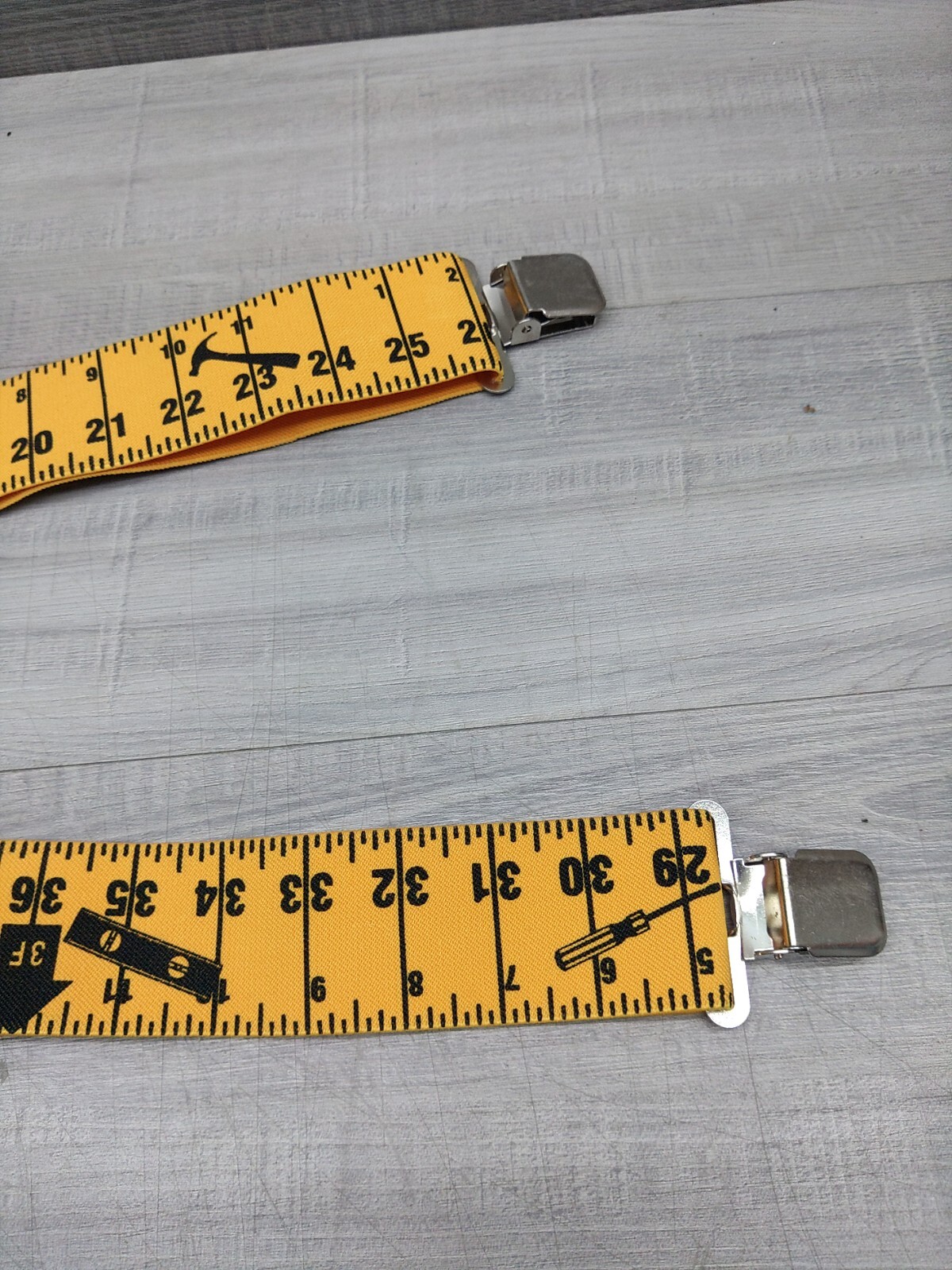 CLC Construction Suspenders Custom Leather Craft Heavy Duty Ruler Print 2” Wide