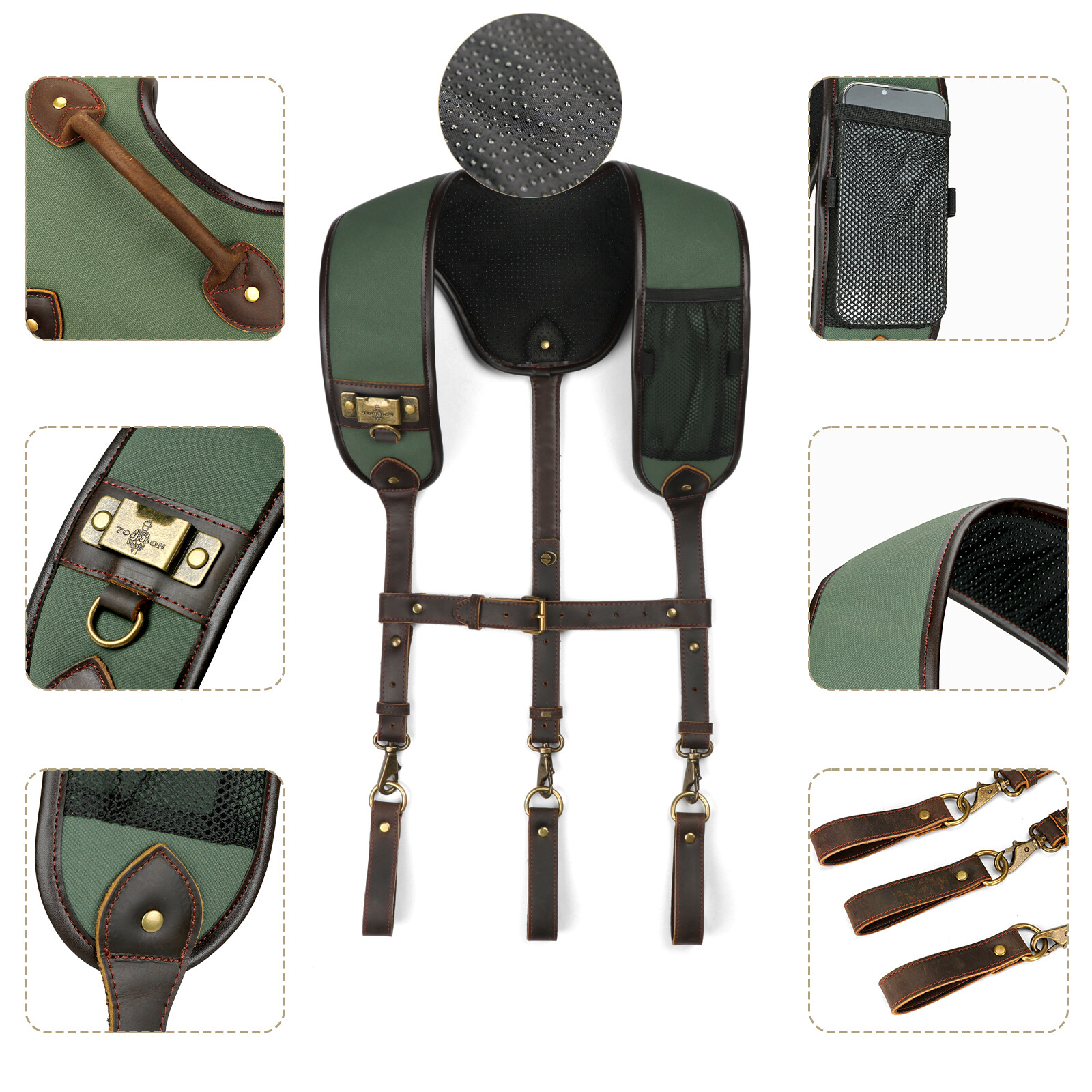 TOURBON Heavy Duty Tools Harness Suspenders Carpenter Rig Belt Contractor Strap