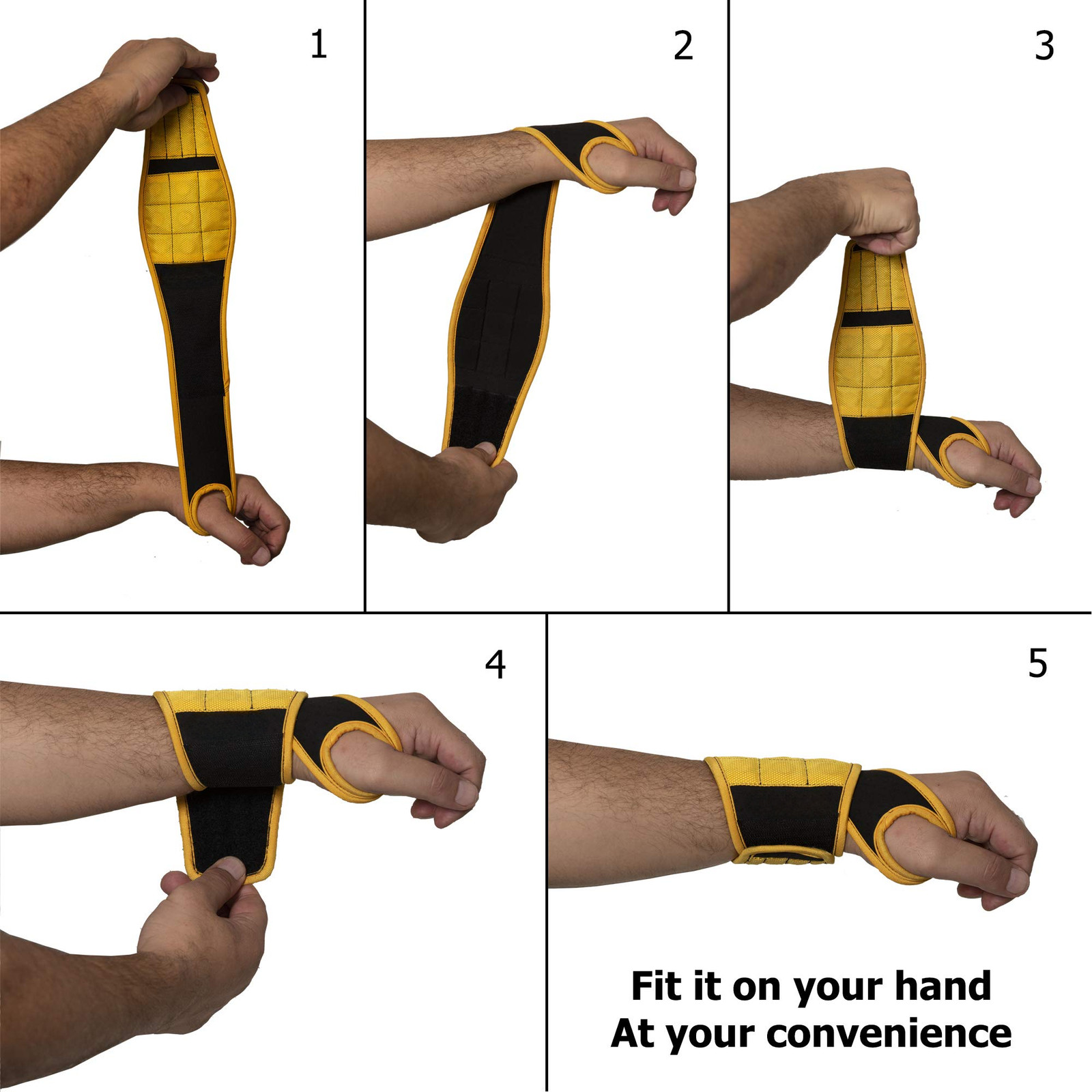GMOX Magnetic Tool Wristband with 9 Strong Magnets for Screws & Wrist Support