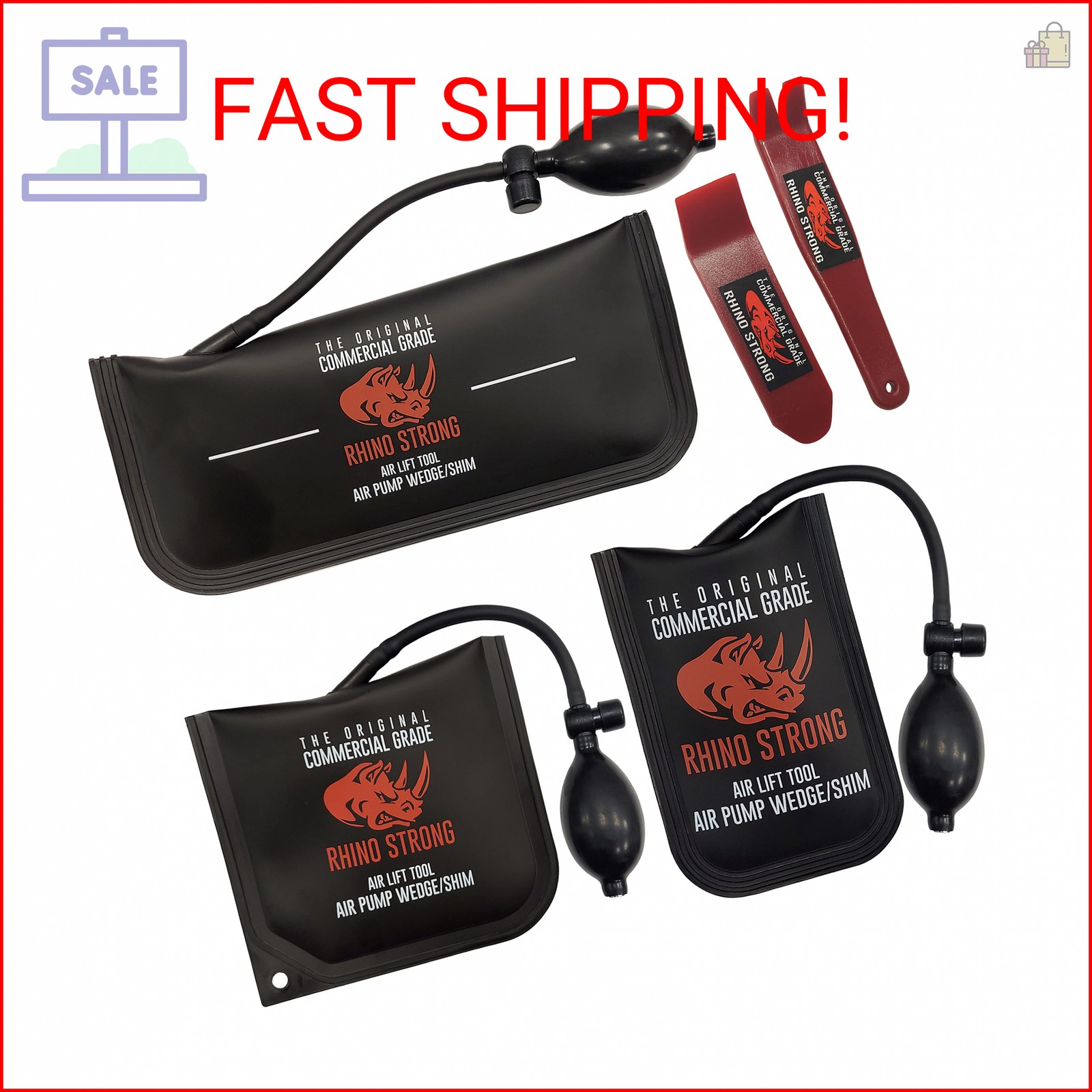The Original Rhino Strong Commercial Grade Air Wedge Bag Pump Professional Level