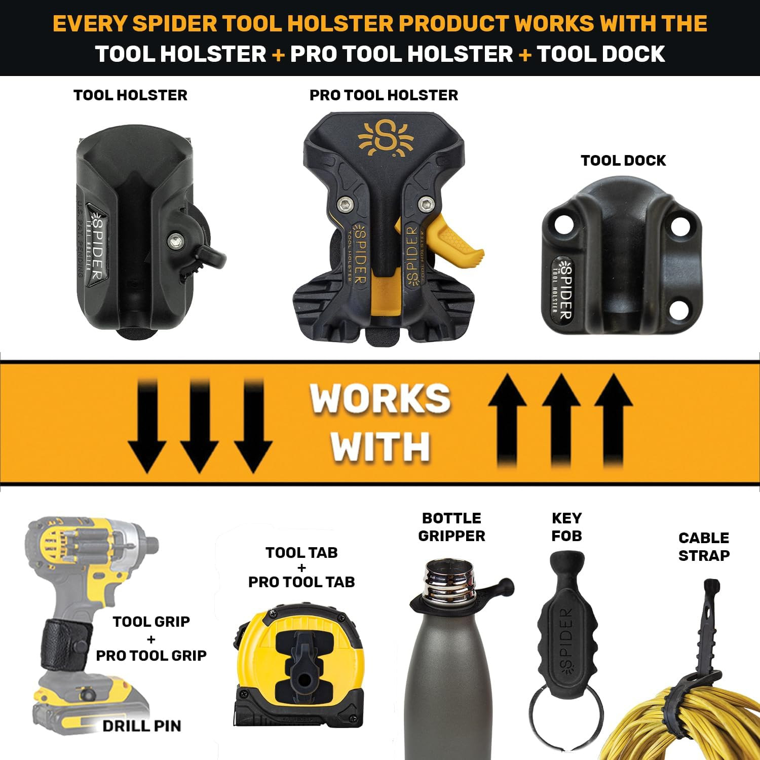 Tool Holster – Pro Tool Holster + One Tool Grip + One Driver Pin – Upgraded, Sel