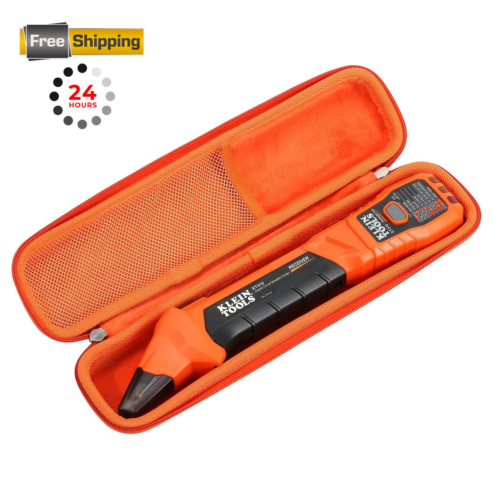 PCGDFly Tools Storage Case for Klein L12*W 2.5*H 2 inches, Black with Orange