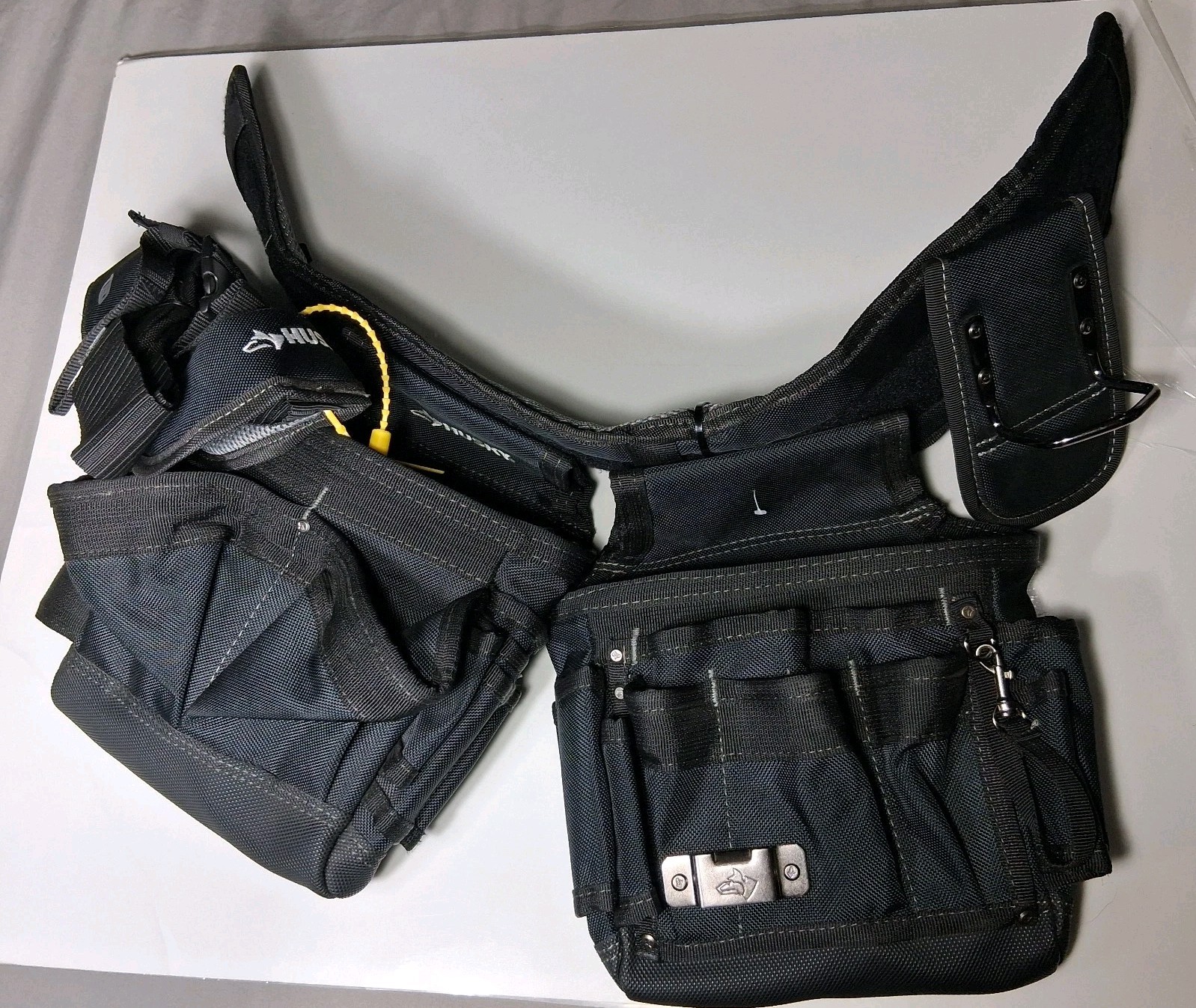 Husky 13 Pocket Black Electrician Tool Belt Accessories with Suspenders No Belt