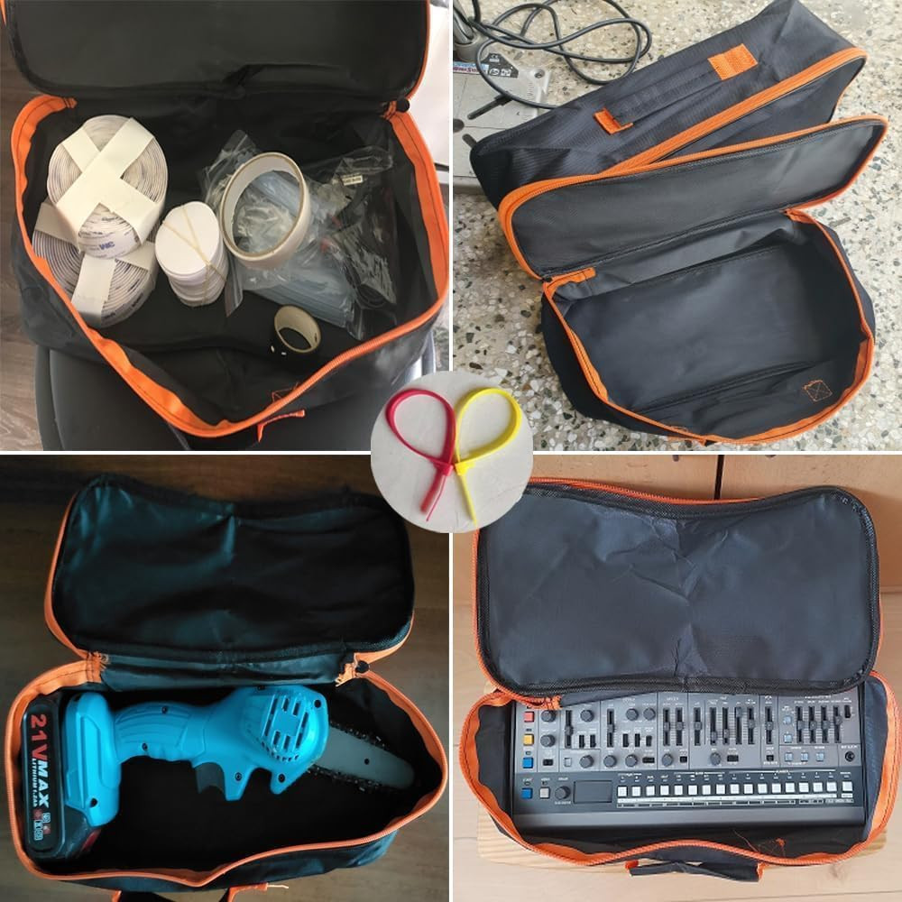 Open Top Tool Tote,Wide Mouth Open Power & Hand Tools Bags Organizer for Men Wom