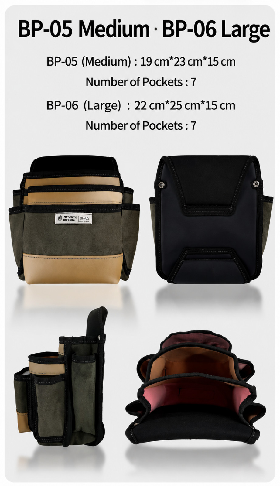 Nature Tool Carpenter Tool Belt Pouch Set Premium Korea Best Seller handmade