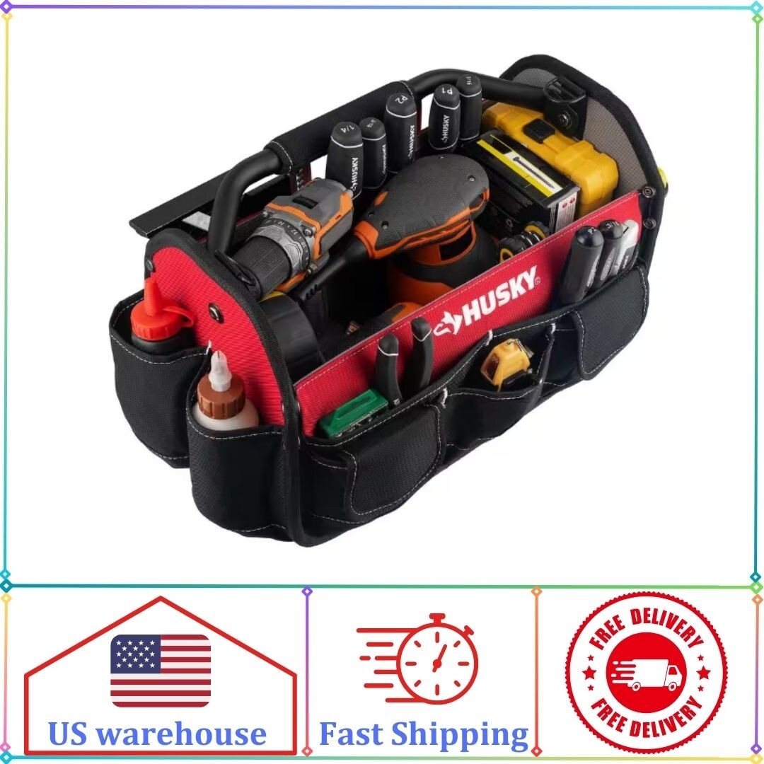 Husky 17 in. 18 Pocket Open Top Tool Bag