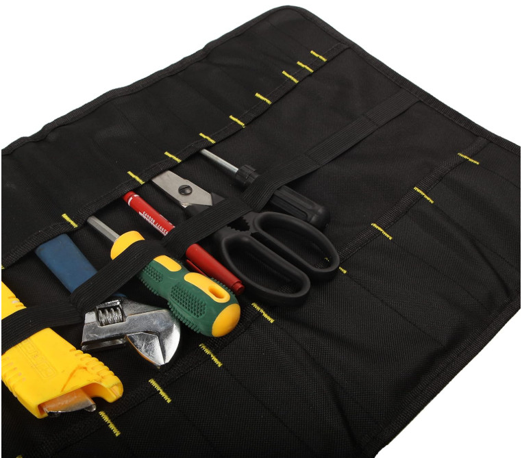 22 pocket Tool Bag Canvas Wrench Roll Up Pouch/Screwdriver Pliers Roller Compart