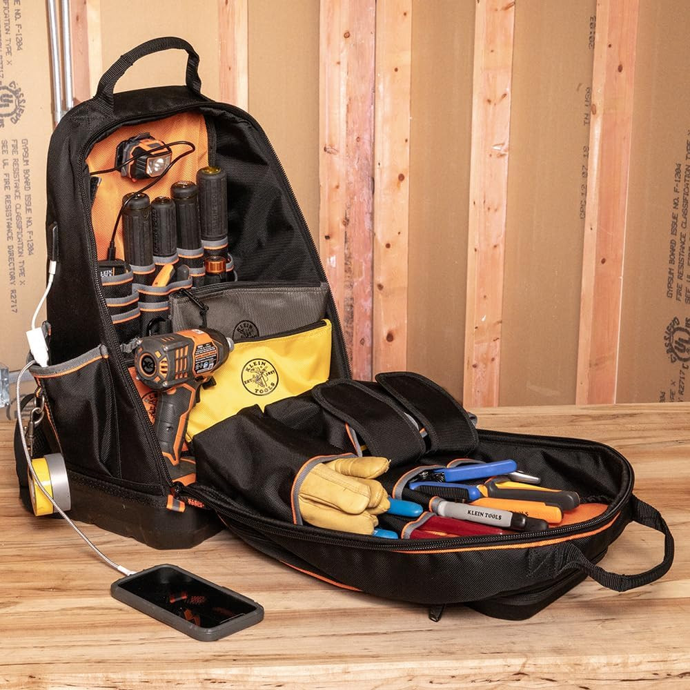 Klein Tools 62800BP Backpack Tool Bag, Tradesman Pro Extra-Large 40-Pocket Elect