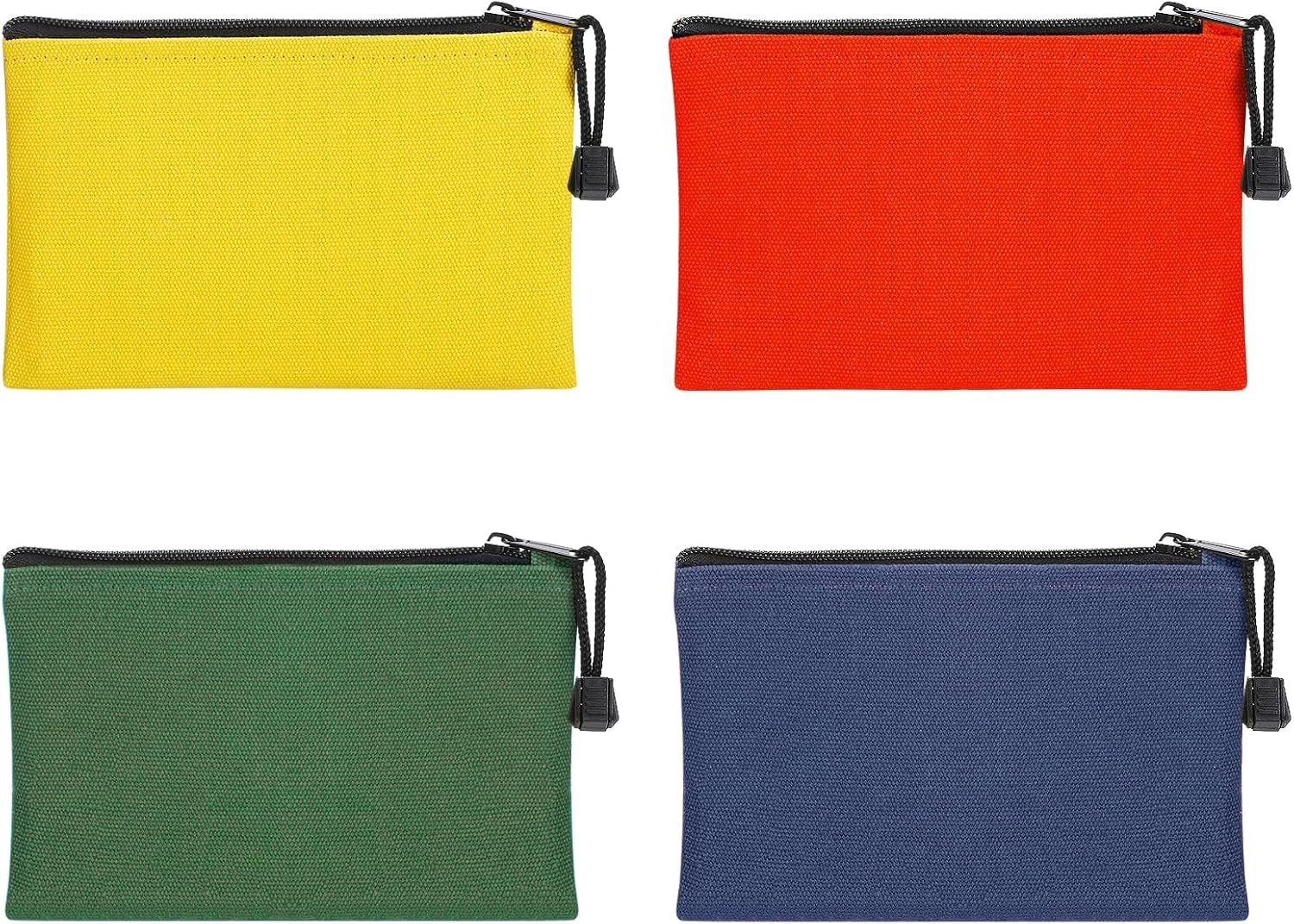 Vibrant Canvas Tool Organizers – 7”x4.7” Zipper Pouches in 4 Colors