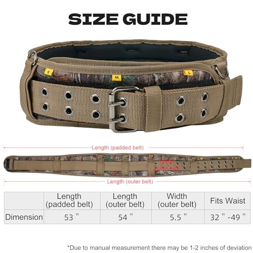 Camo Tool Belt with Suspenders Camouflage Tool Bag Supenders Framers Comb
