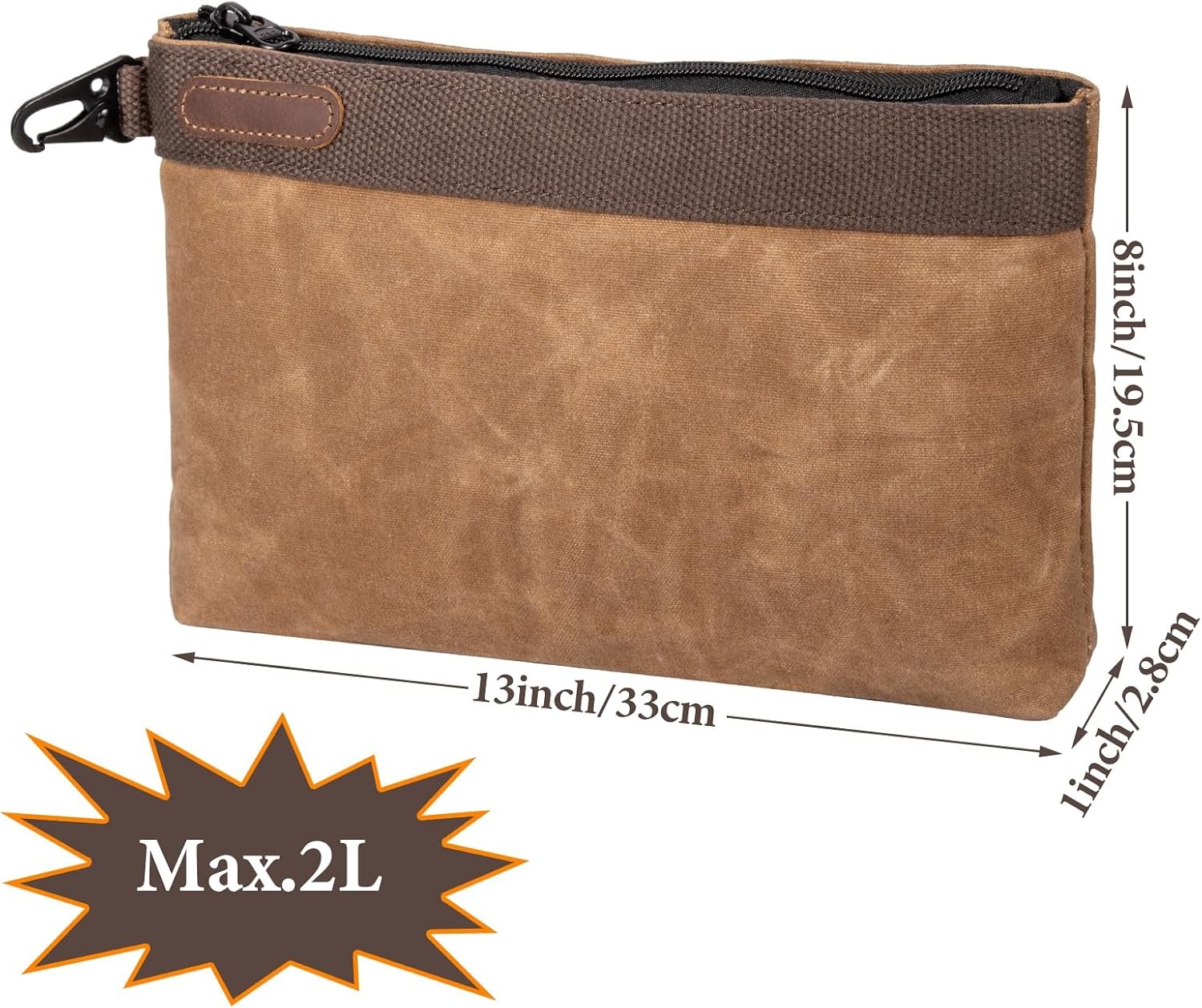 Waxed Canvas Tool Pouches 4 Pack – 11-Inch Heavy-Duty Zipper Tool Bags Set