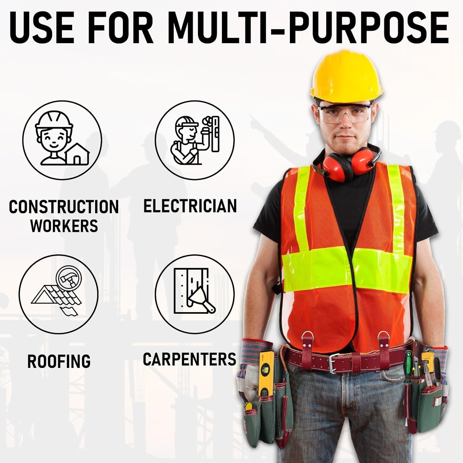 FUERI Tool Belt Men Heavy Duty, Green and Maroon Tool Belt Suspender