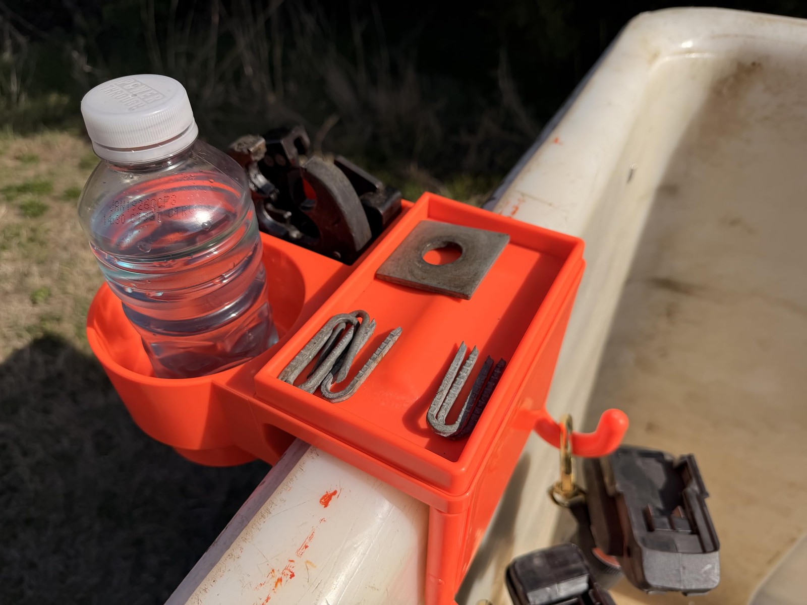 The 4N1 Bucket Truck Tool Organizer with Flat Rack Tray, Cup Holder and Storage
