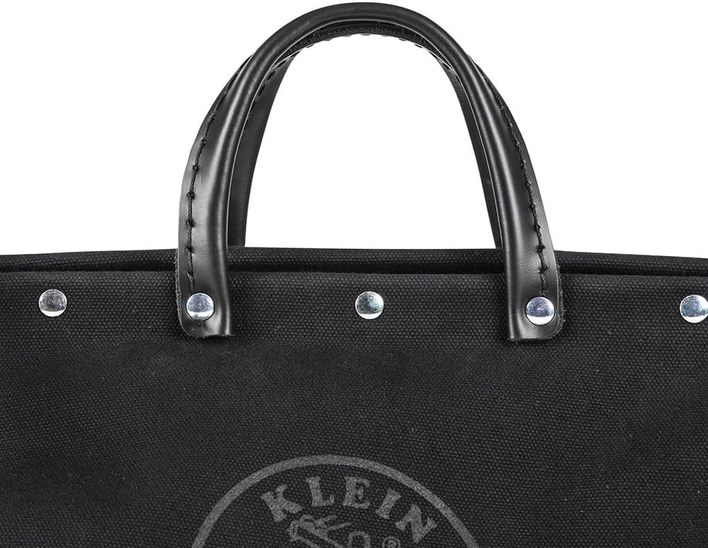 Klein Tools 510216SPBLK Tool Bag, Large 16-Inch Deluxe Canvas 16-Inch, Black