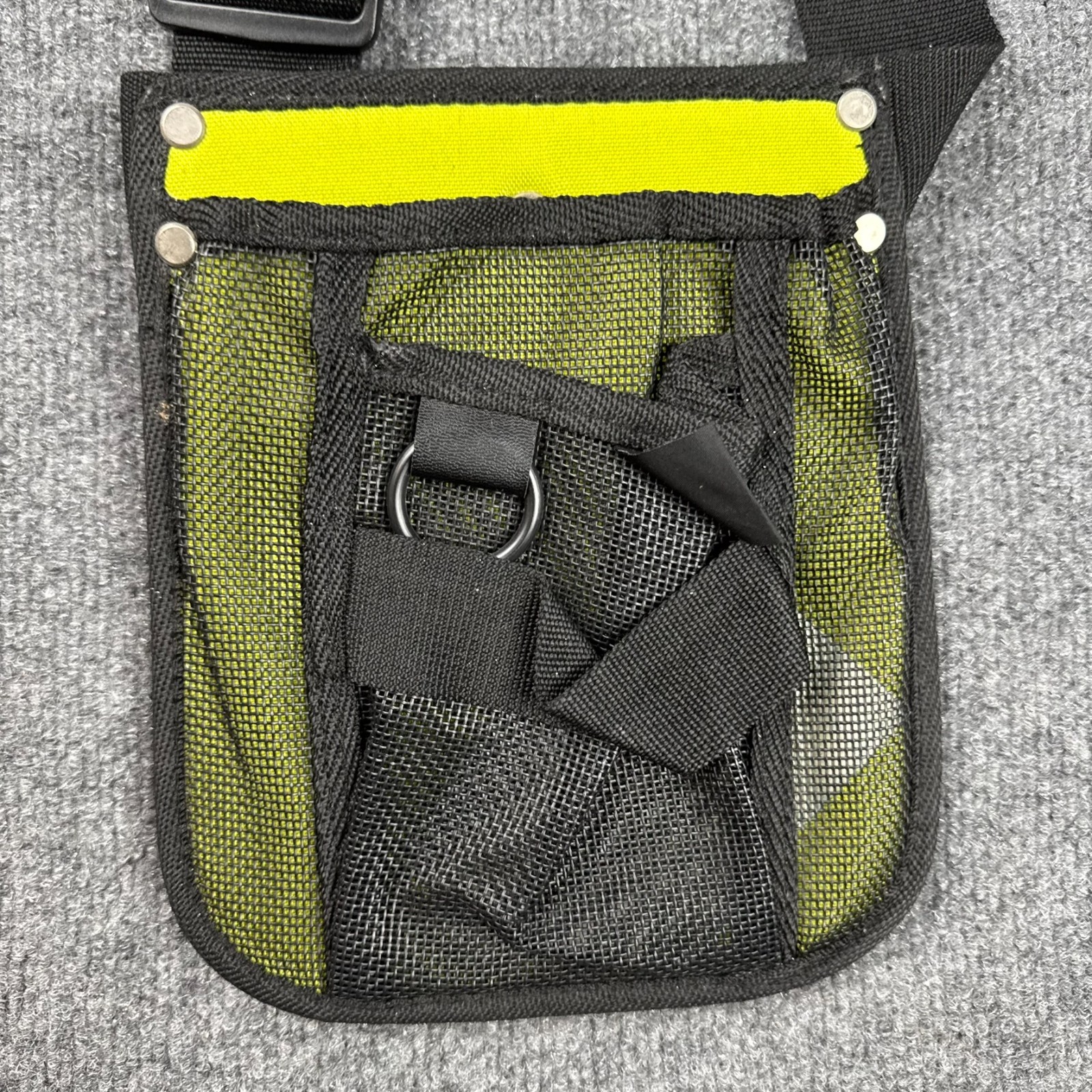 Womanswork Mesh Gardening Tool Belt Pouch Black Neon Adjustable Utility Hip Bag