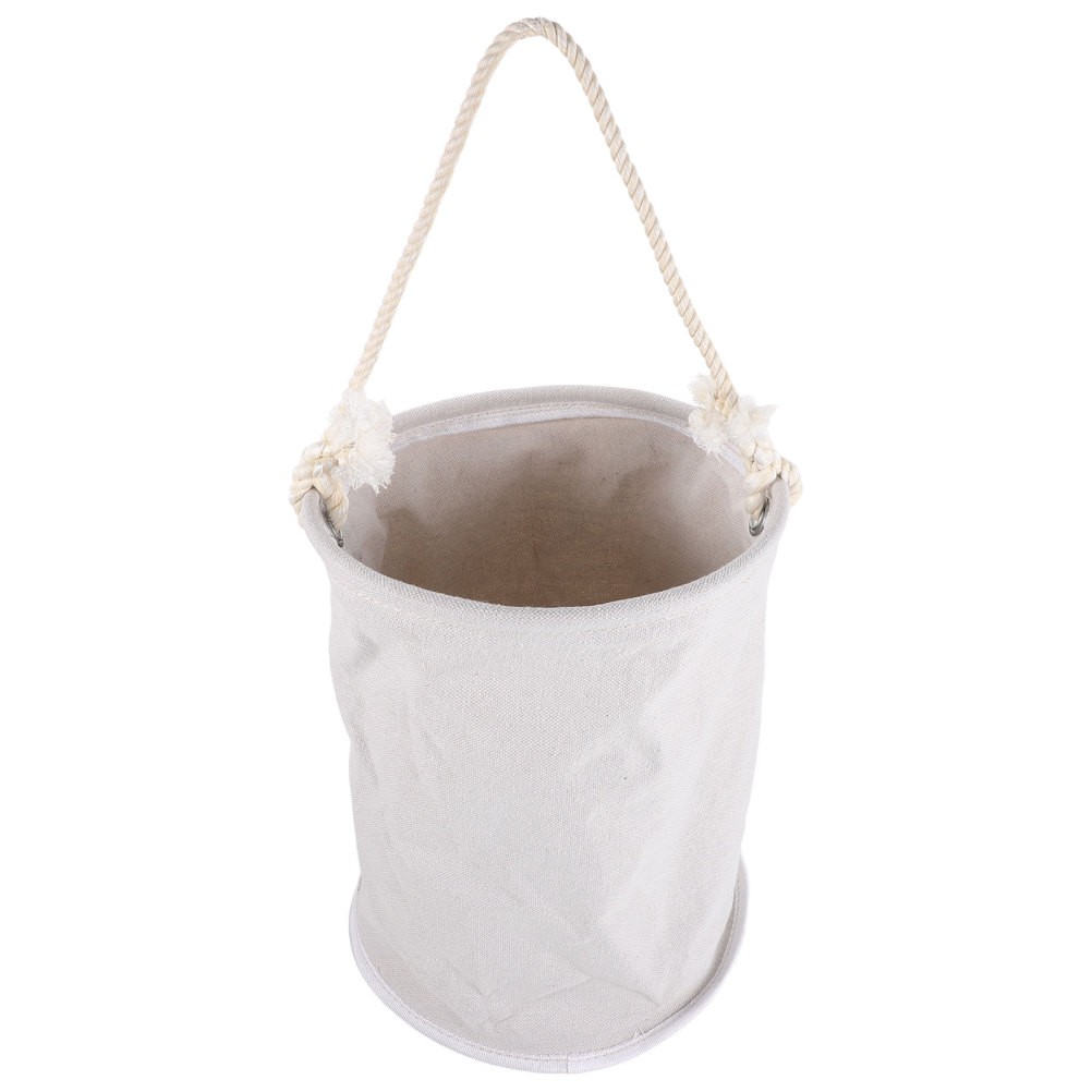White Canvas Utility Tool Bucket Bag for Scaffold Hoist and Work At Height Tasks