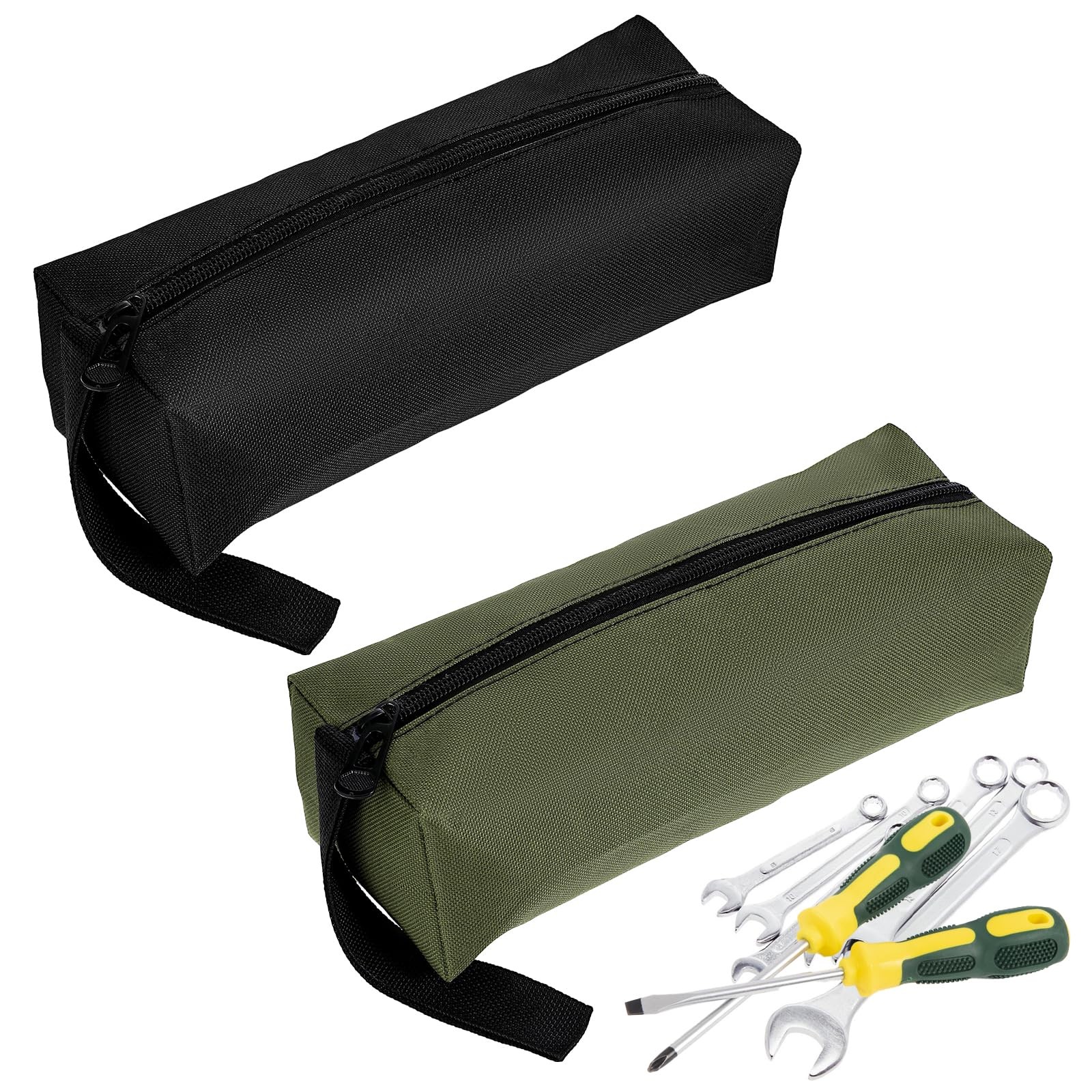2 Pack Canvas Tool Pouch with Zipper, Tool Pouch Bag, Multi-Purpose Small Zipper