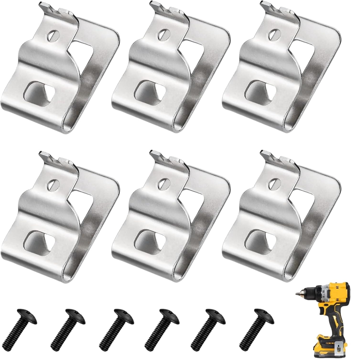 6 Pcs Belt Clips for Dawelt 304 Stainless Steel Drill Tool Clips Hook Kit with S