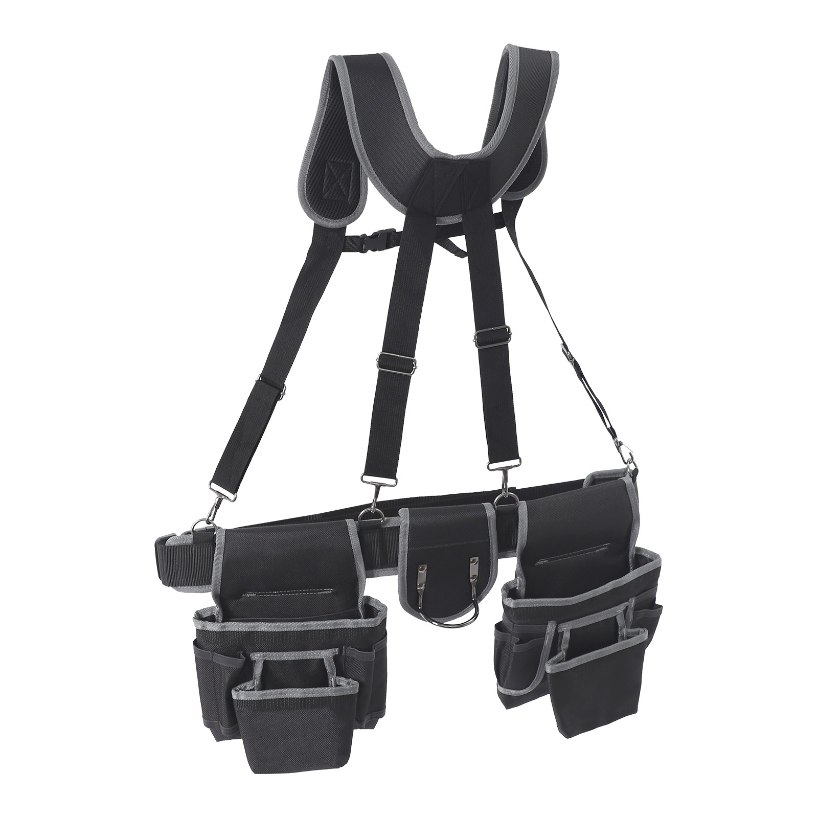 Electrician Tool Bag Tool Belt with Suspenders Adjustable Utility Work Bag Pouch