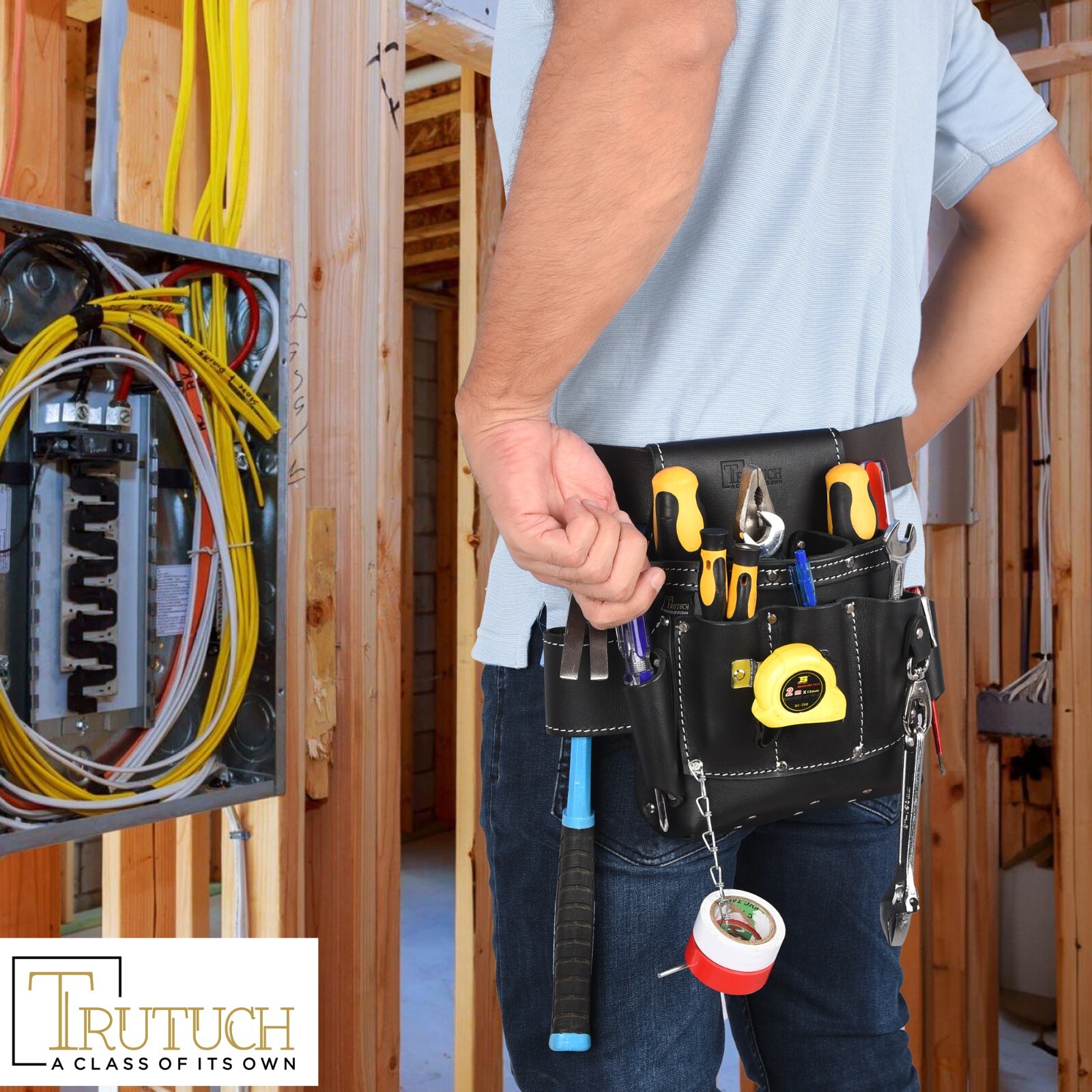 Trutuch Leather Electrician Tool Pouch | Electric Bag | Electric Pouch