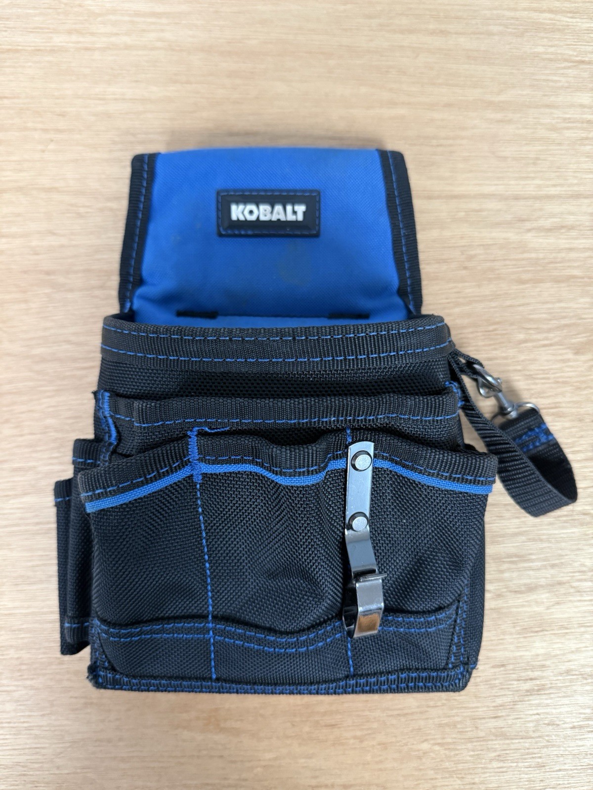 Kobalt Black/Blue Tool Pouch With Multiple Pockets & Metal Clip