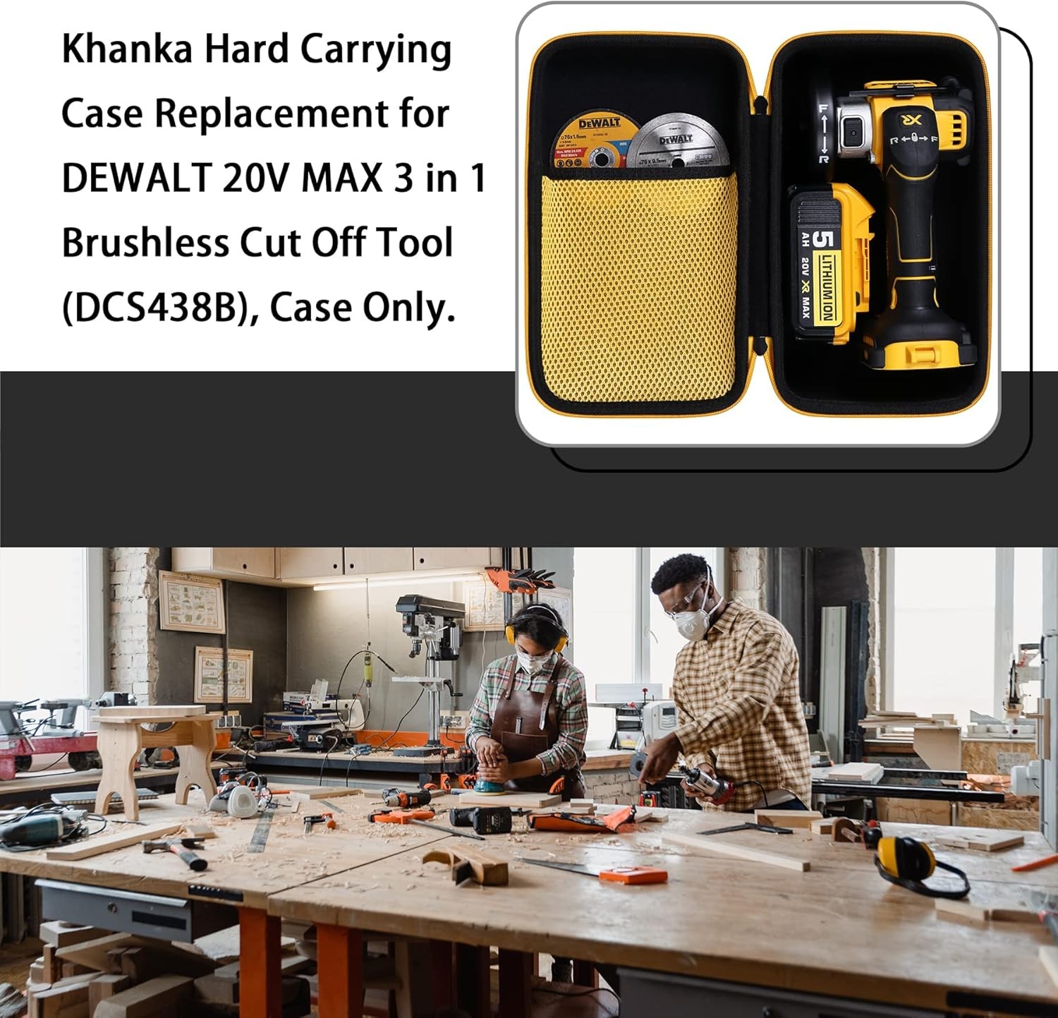 Hard Carrying Case Replacement for DEWALT 20V MAX 3 in 1 Brushless Cut off Tool
