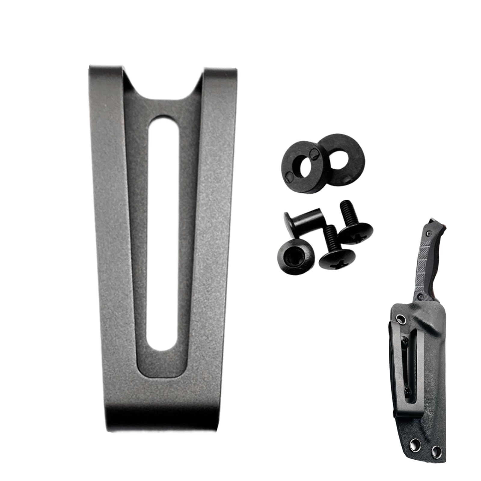 1 Set Kydex Belt Clip Professional Metal Holsters Waist Clips with Screws, Black