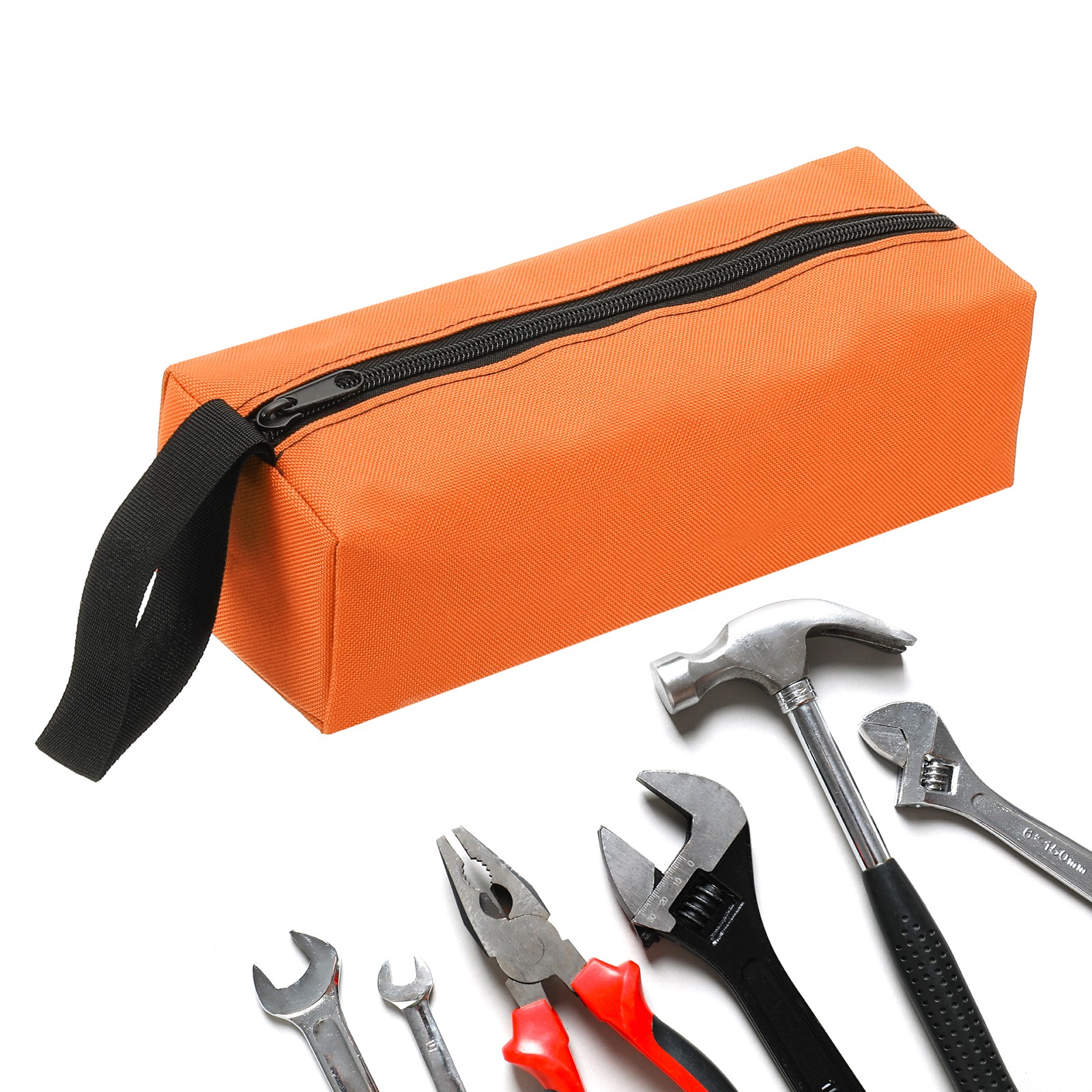 Zipper Utility Tool Bag 9.8×3.3×2.8 Inch Multi-purpose Tote Bag Orange