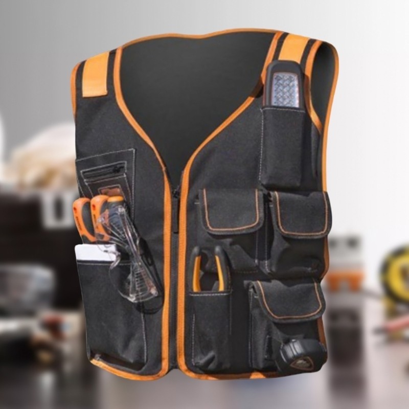 Safety Work Vest Tool Vest Maintenance Kit Multi-Pocket Vest Oxford Cloth