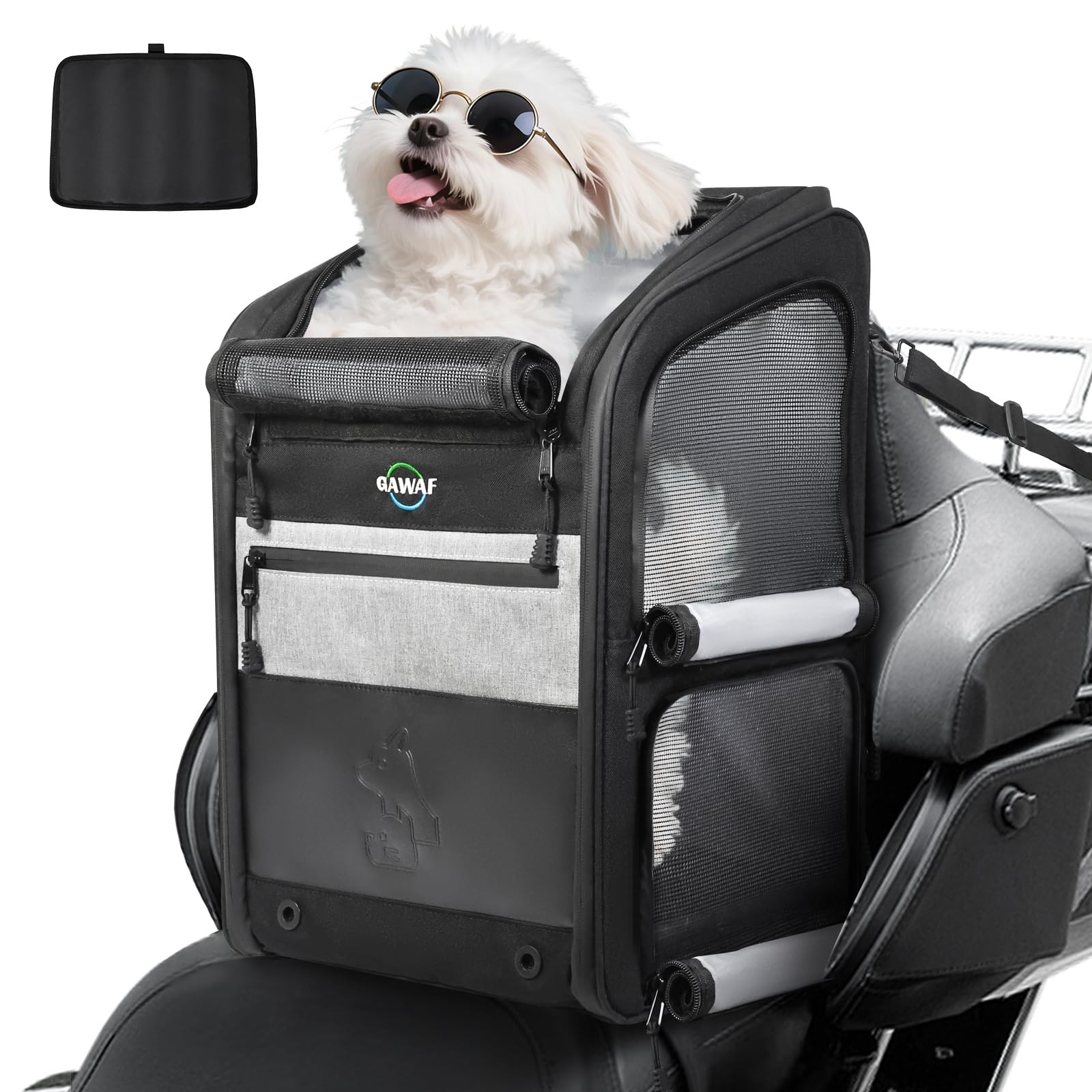 Motorcycle Dog Carrier Bag, 17 Lbs for Small Dog & Cat with Stable Frame, Breath